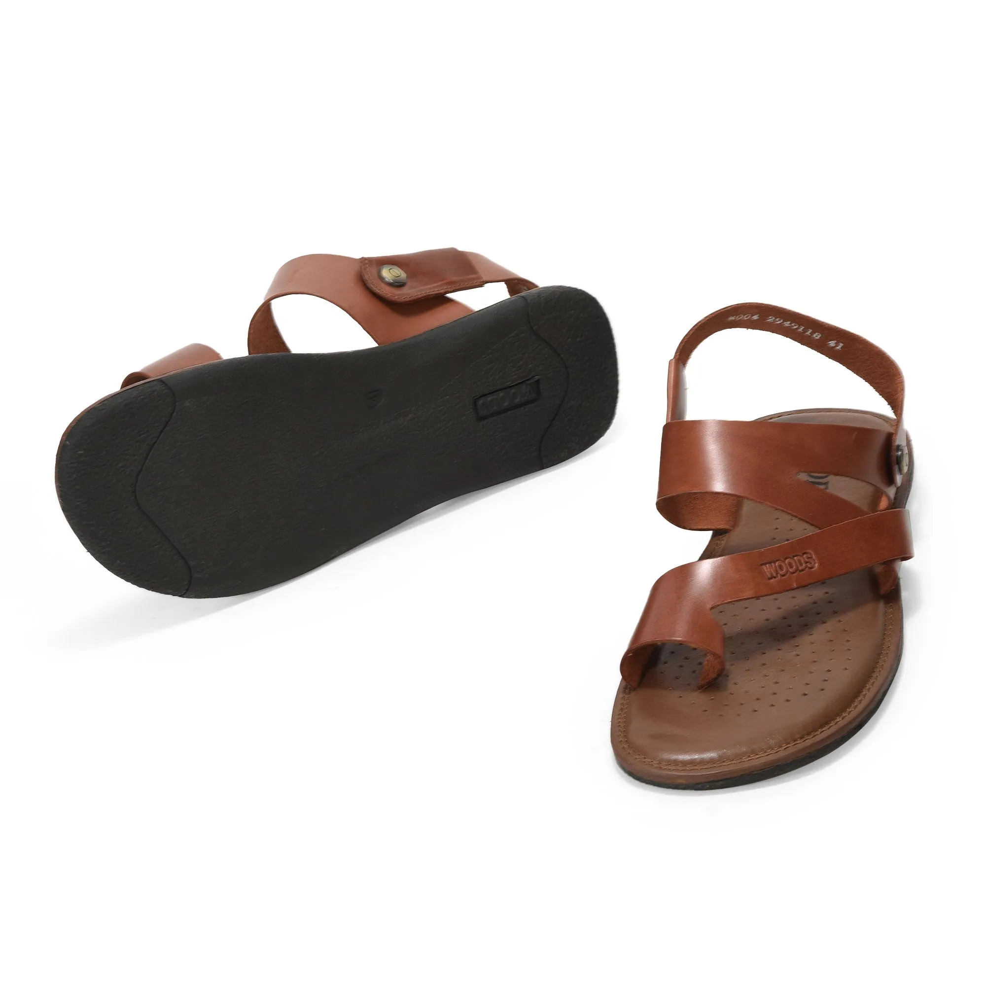 Mid Brown leather sandal for men - Thumbnail 4