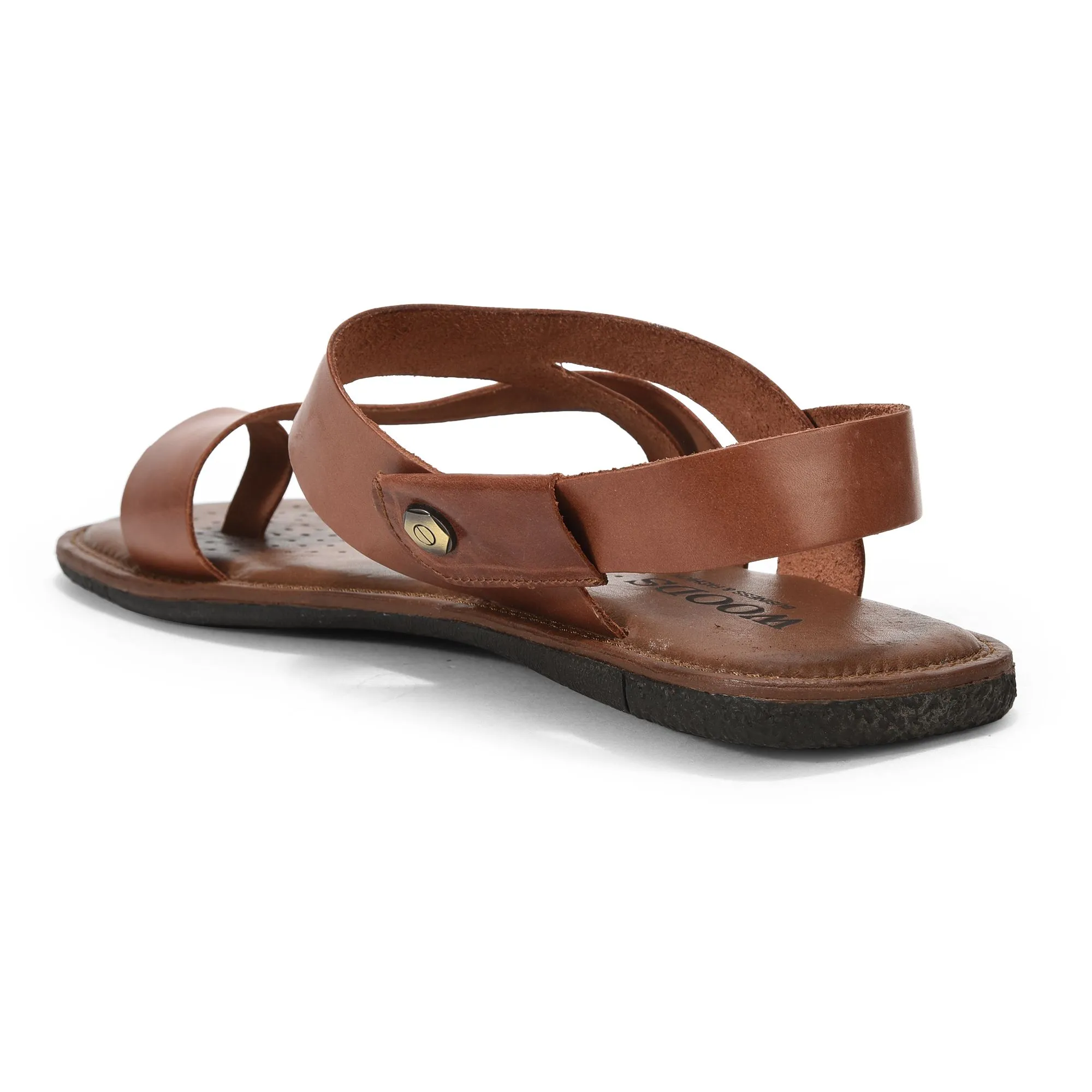 Mid Brown leather sandal for men - Thumbnail 5