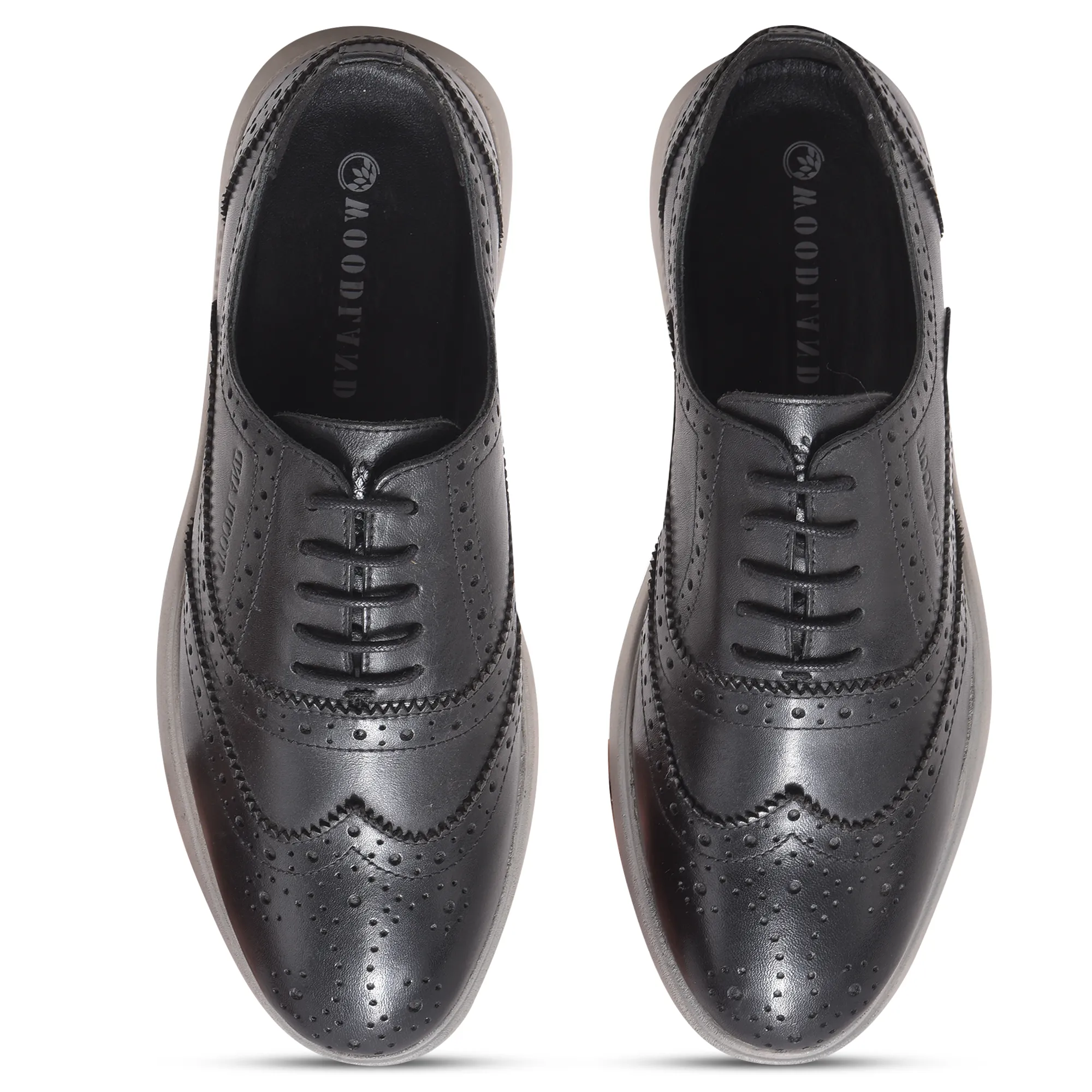 Woodland Black Softy Leather Crust Lace Shoes - Thumbnail 5