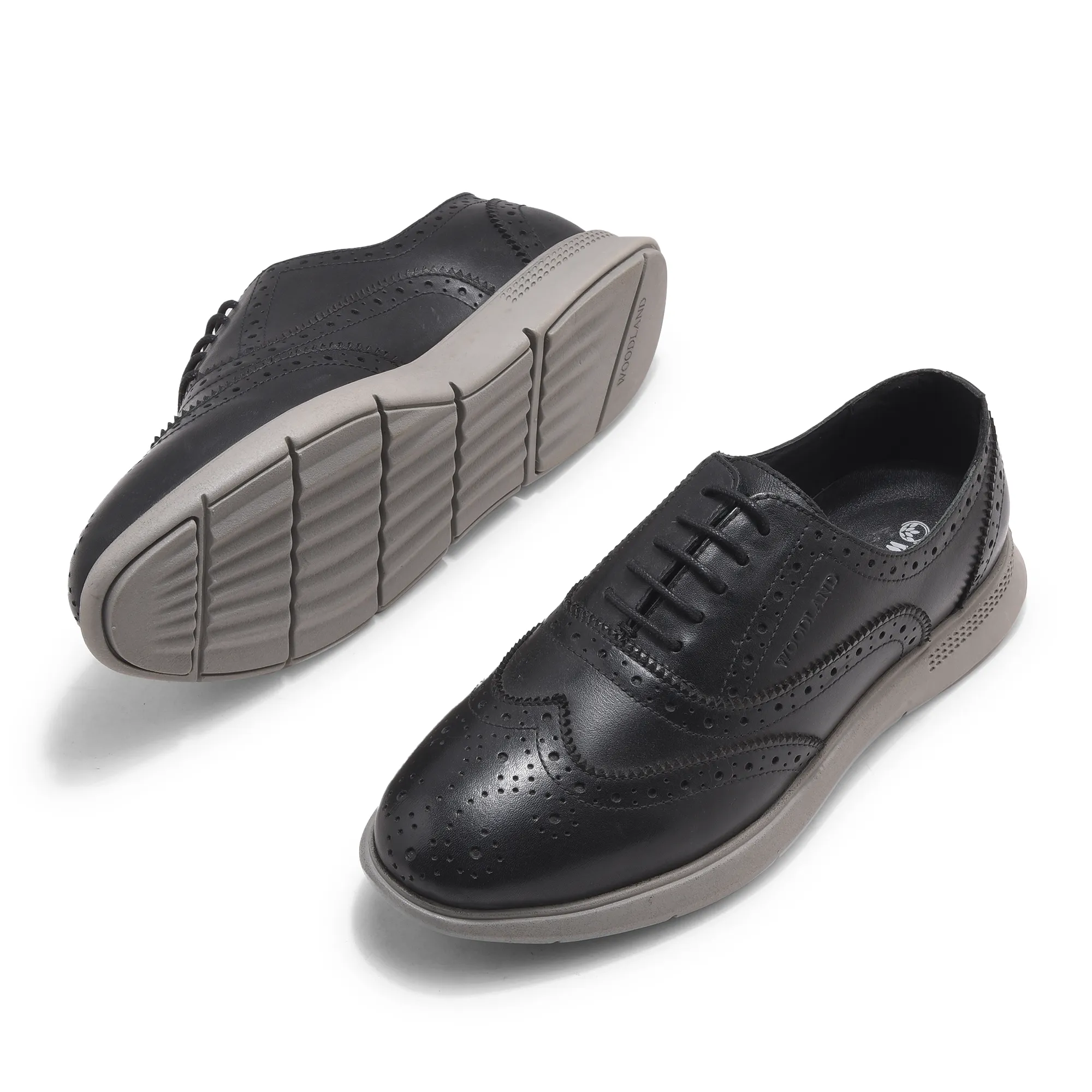 Woodland Black Softy Leather Crust Lace Shoes - Thumbnail 6