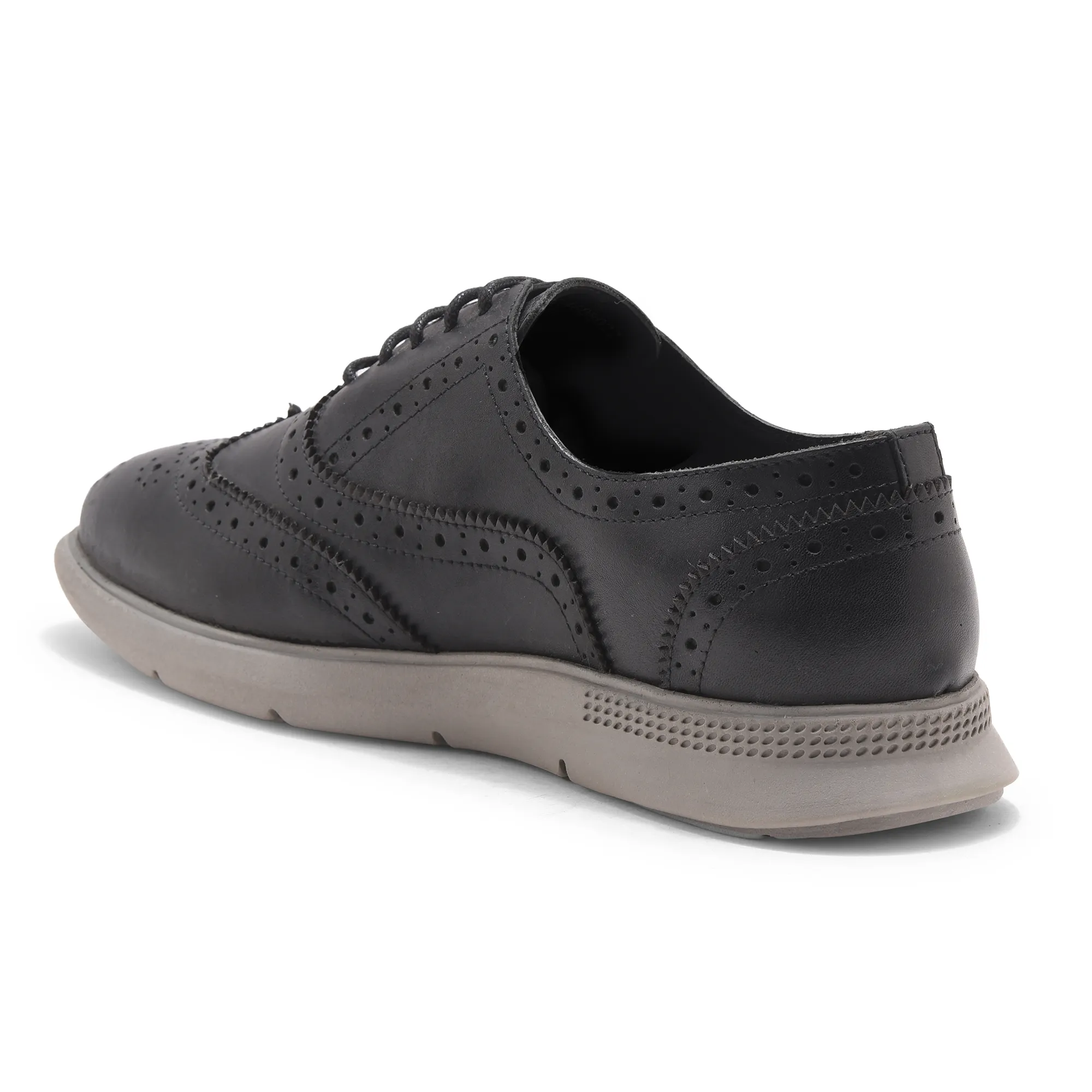 Woodland Black Softy Leather Crust Lace Shoes - Thumbnail 7