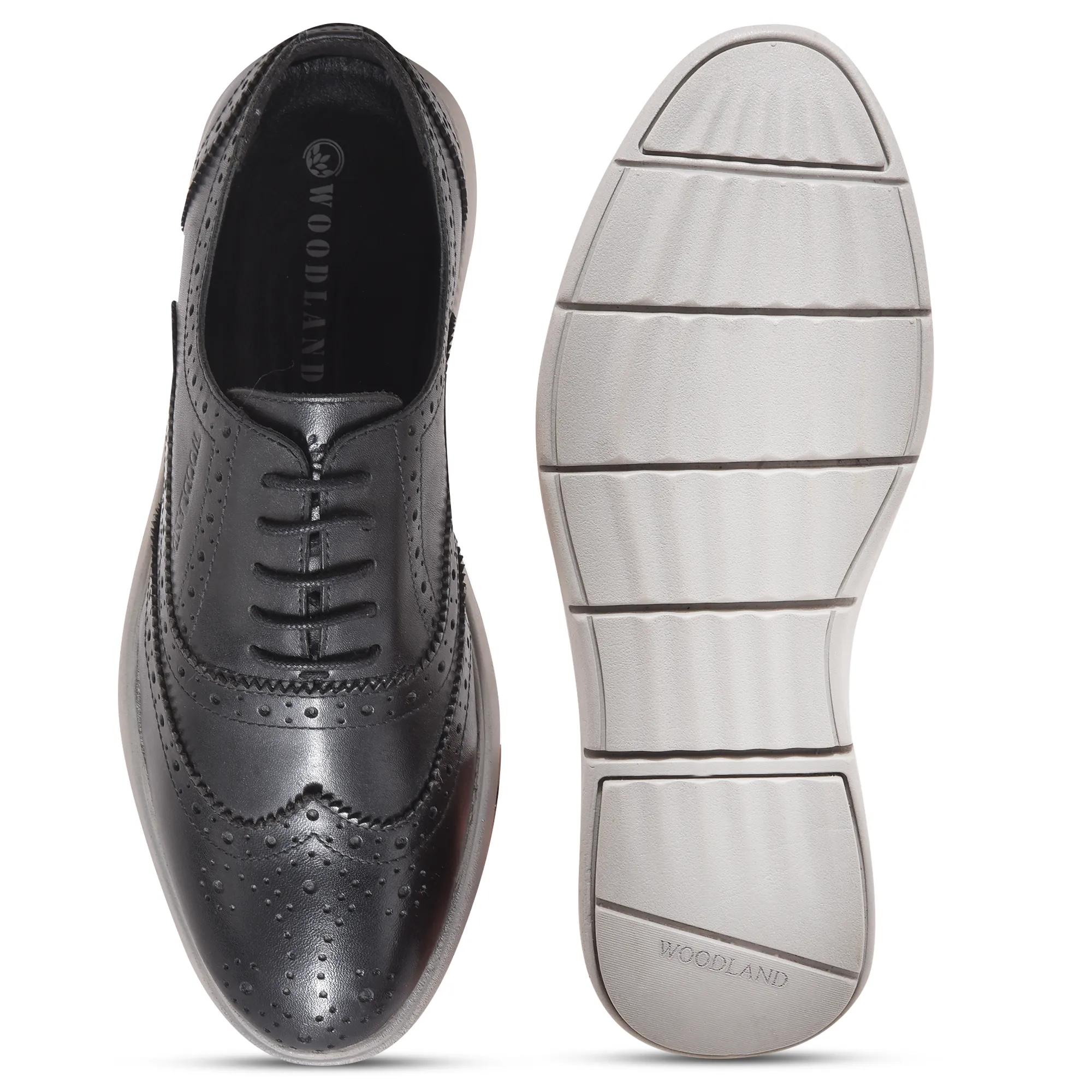 Woodland Black Softy Leather Crust Lace Shoes - Thumbnail 9