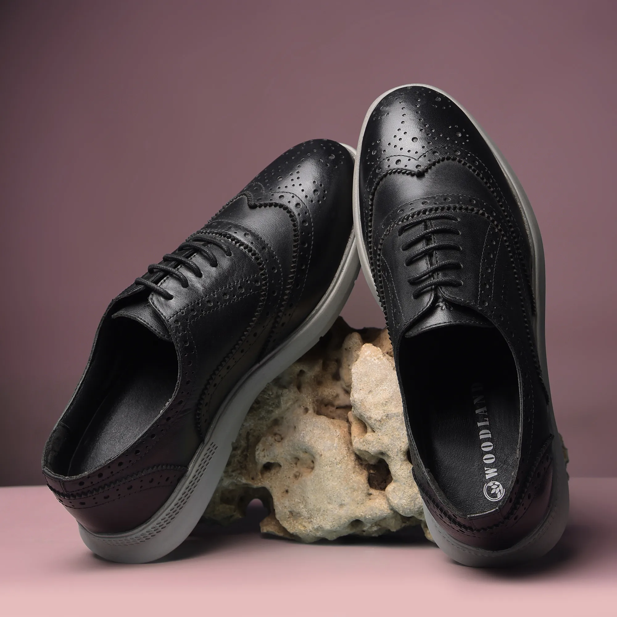 Woodland Black Softy Leather Crust Lace Shoes - Thumbnail 10