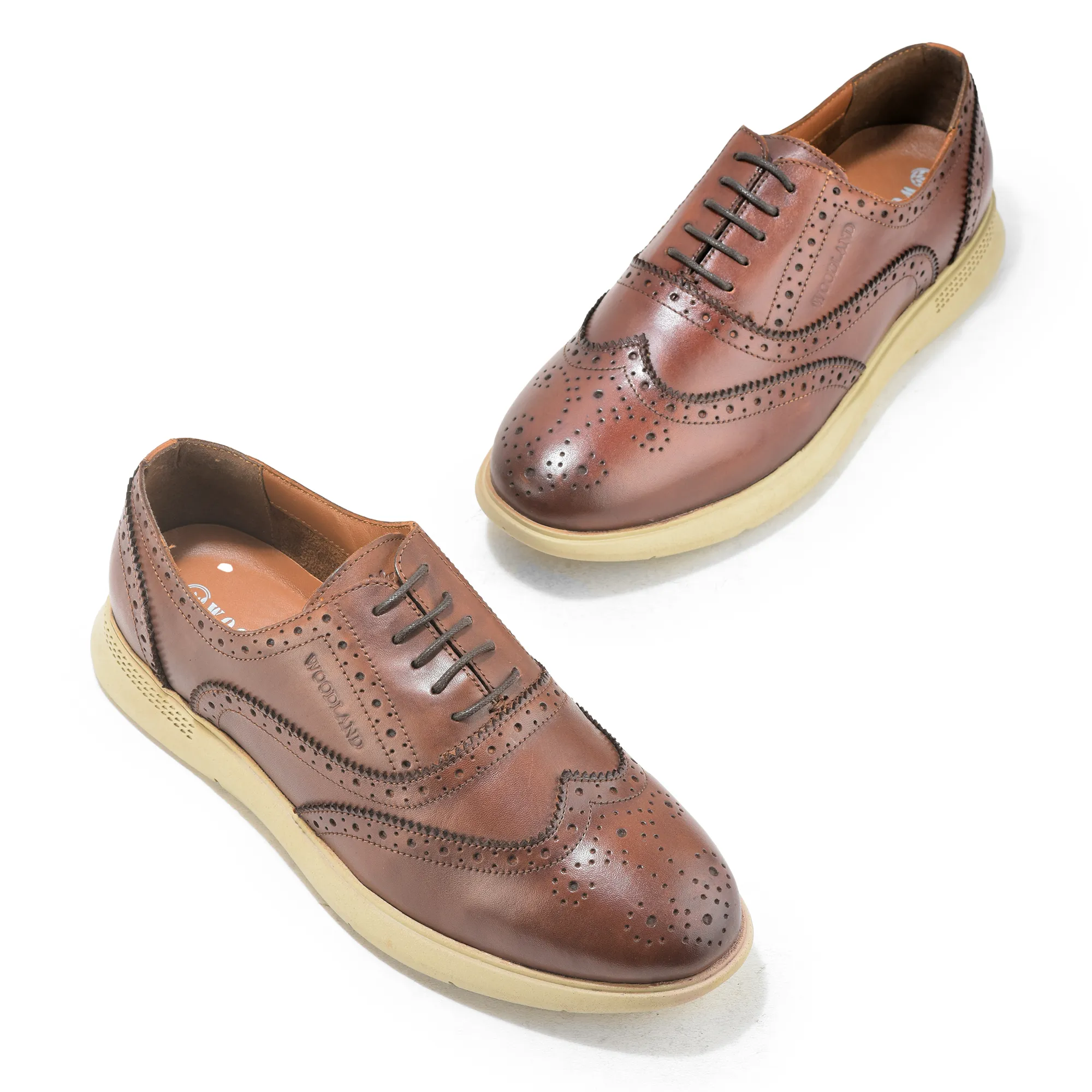 Woodland Brown Softy Leather Crust Lace Shoes - Thumbnail 2