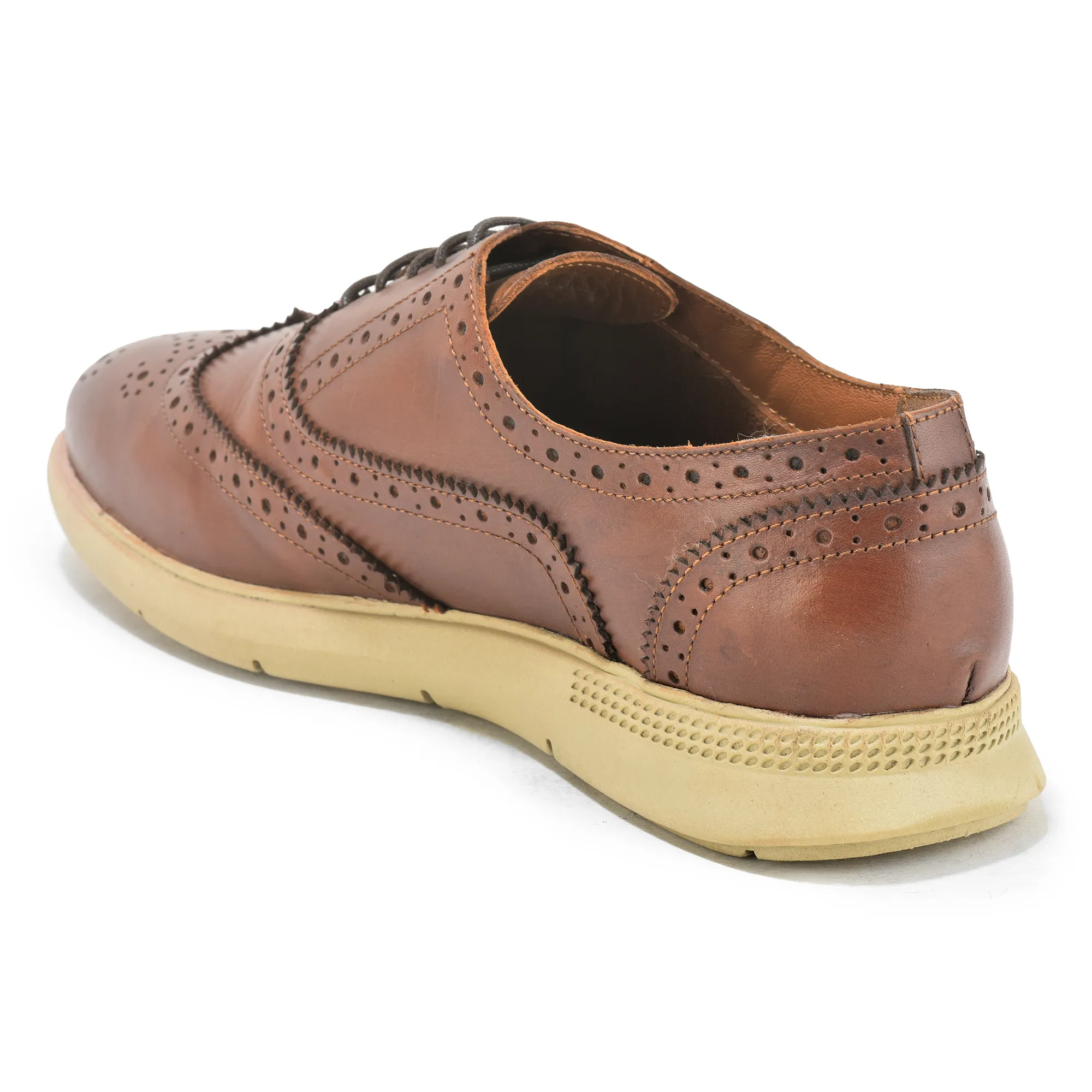 Woodland Brown Softy Leather Crust Lace Shoes - Thumbnail 5