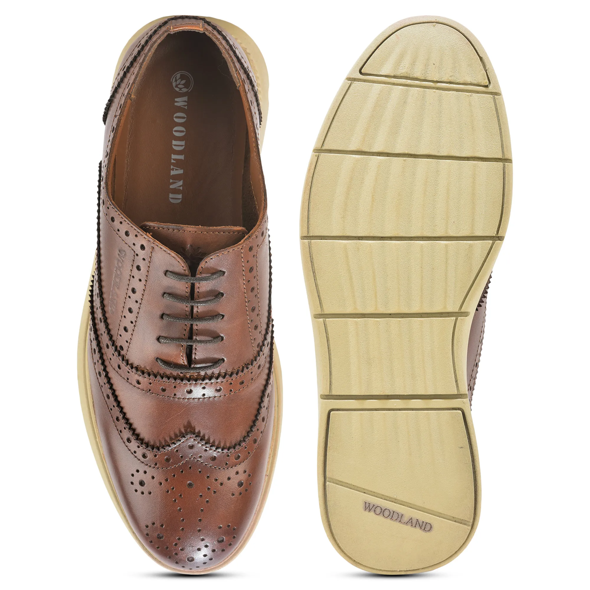 Woodland Brown Softy Leather Crust Lace Shoes - Thumbnail 7