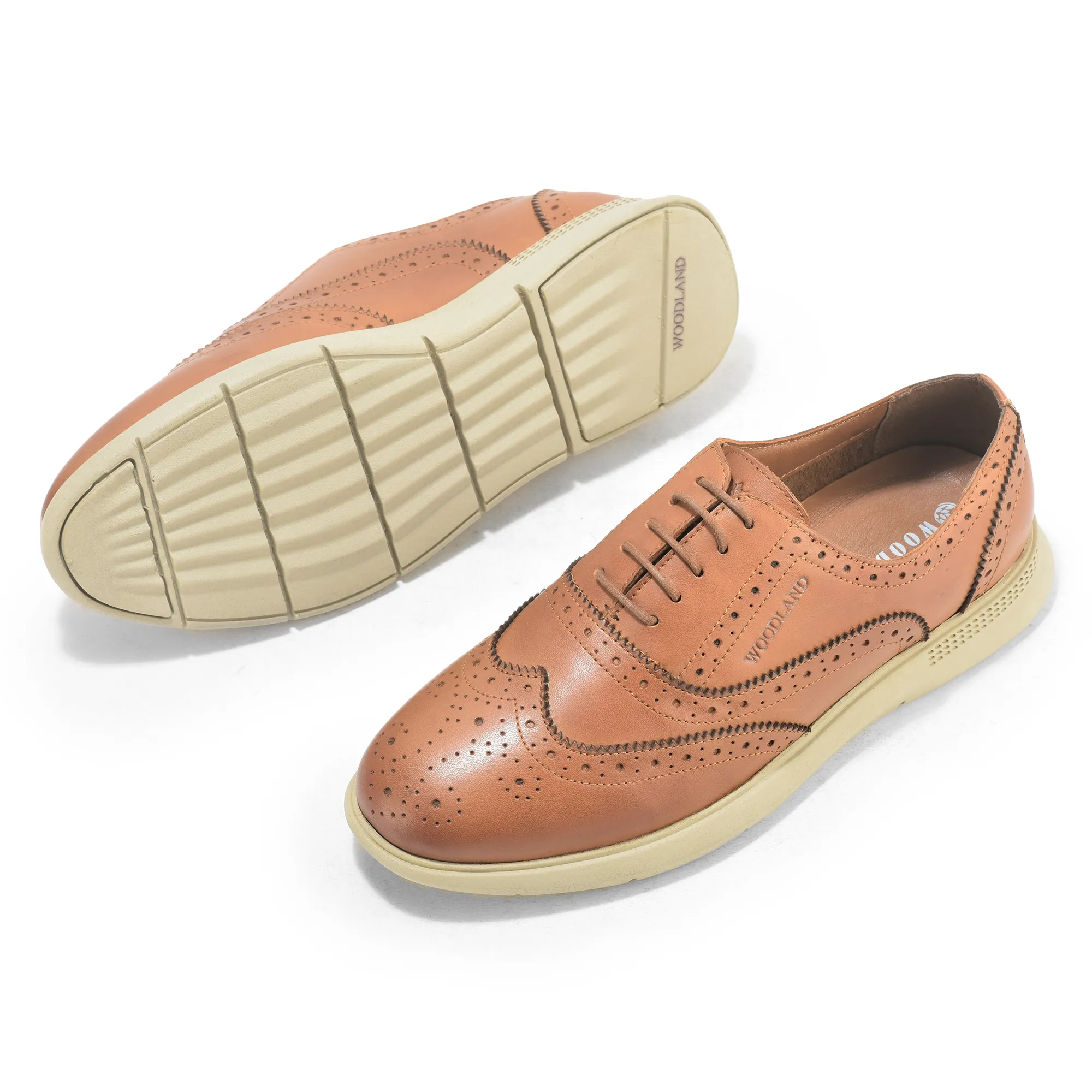 Woodland Tan Softy Leather Crust Lace Shoes - Thumbnail 4