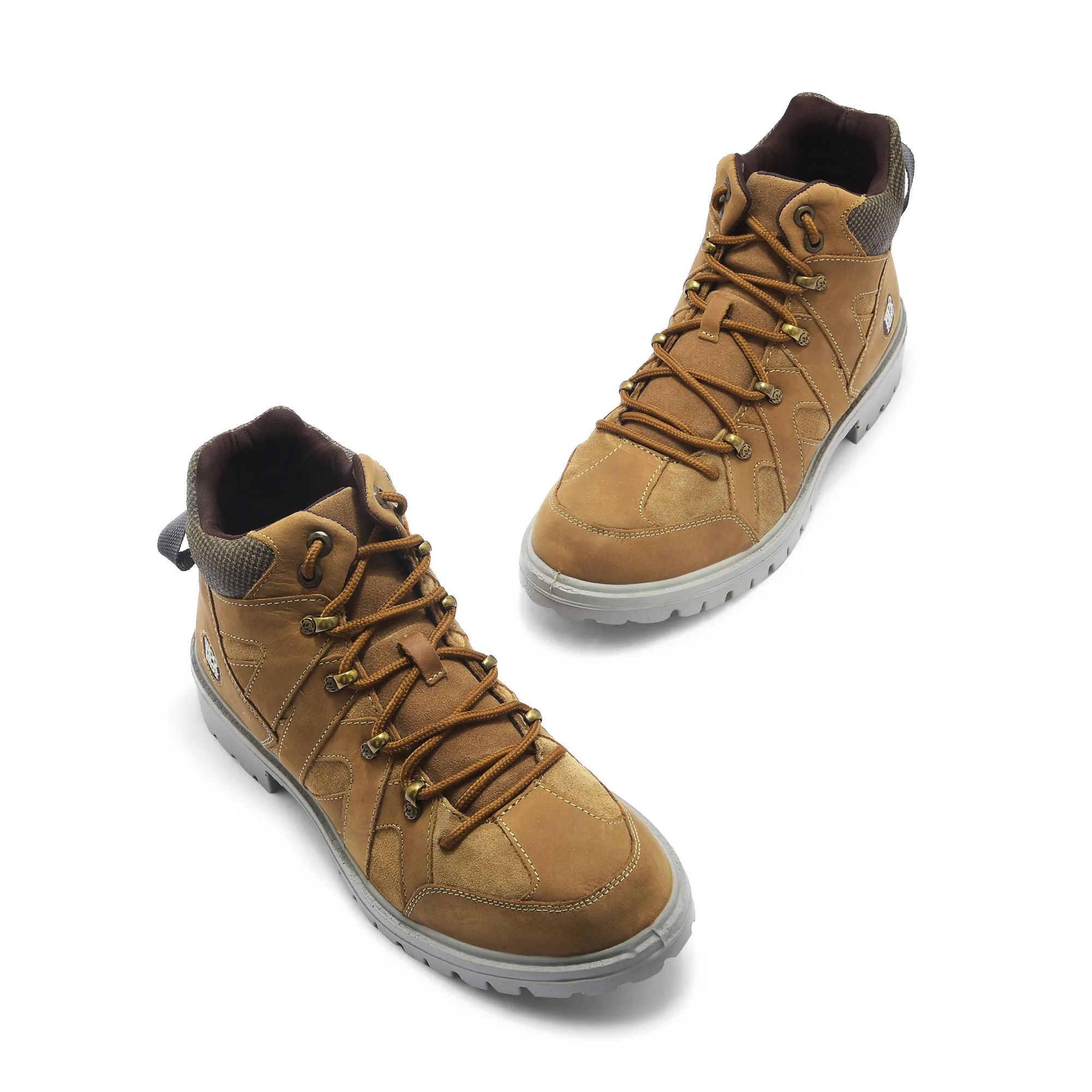 Woodland Men High-Top Camel Nubuk Boots - Thumbnail 2