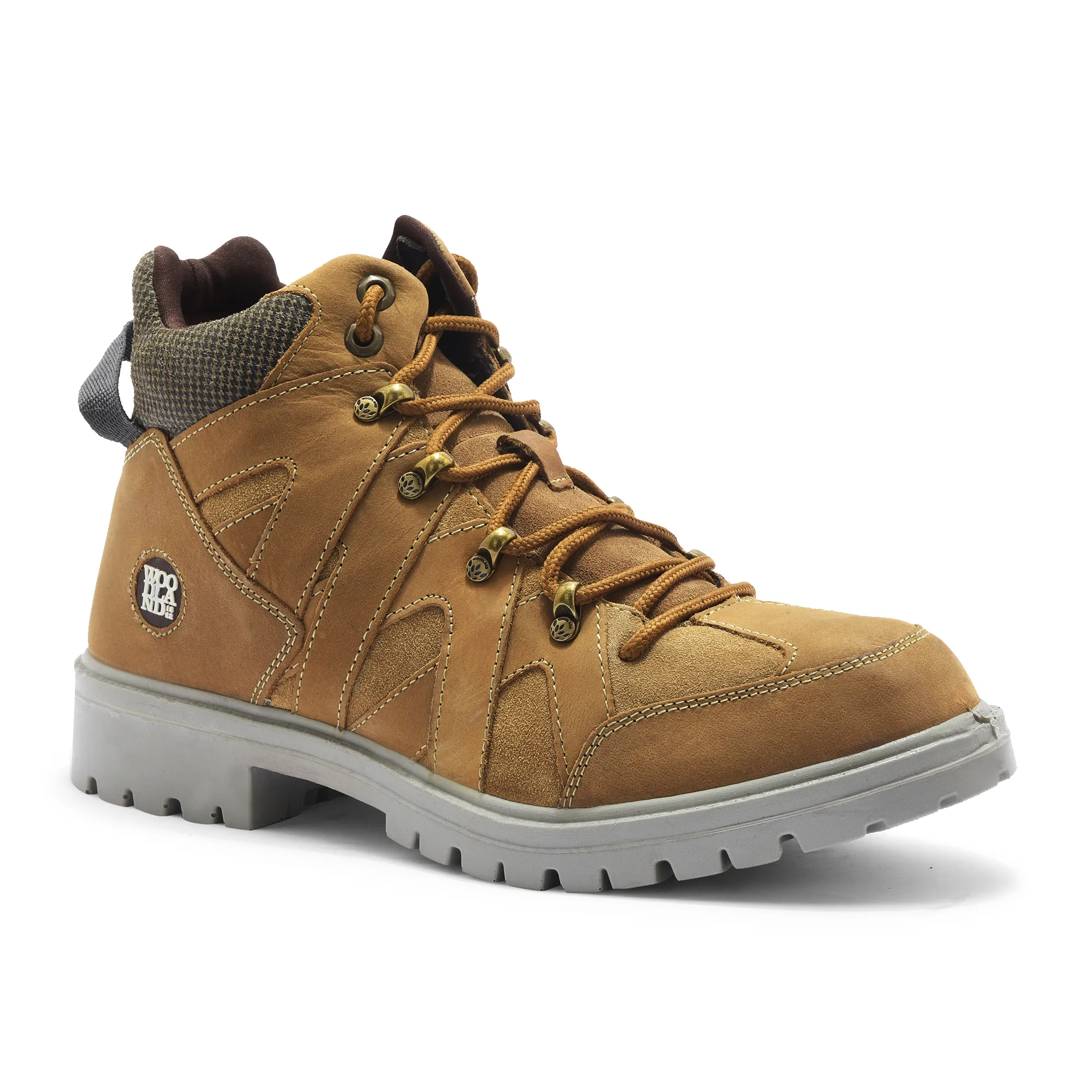 Woodland Men High-Top Camel Nubuk Boots - Thumbnail 3