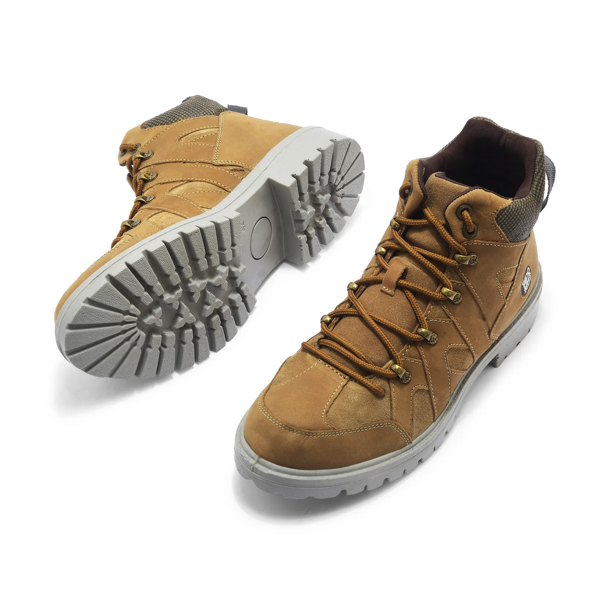 Woodland Men High-Top Camel Nubuk Boots - Thumbnail 5