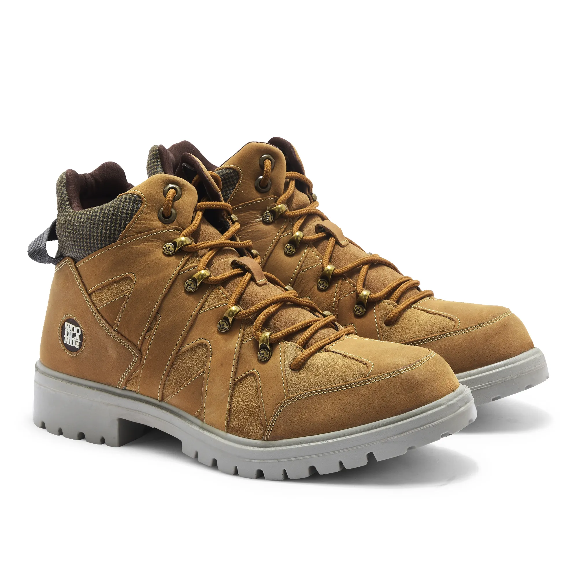 Woodland Men High-Top Camel Nubuk Boots - Thumbnail 7