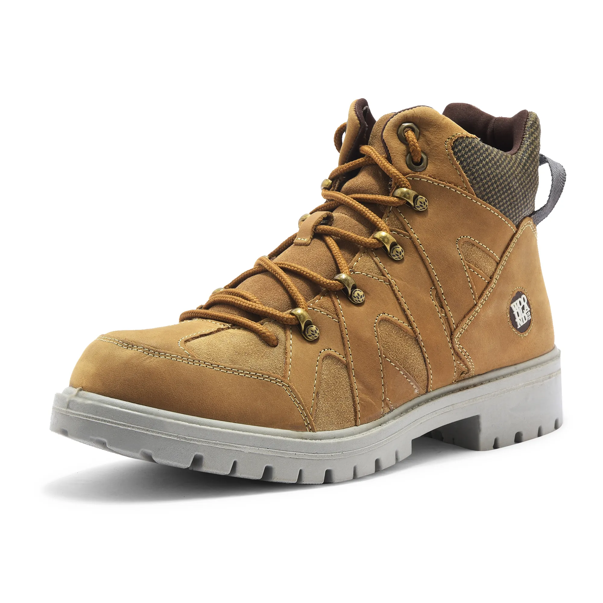 Woodland Men High-Top Camel Nubuk Boots - Thumbnail 11
