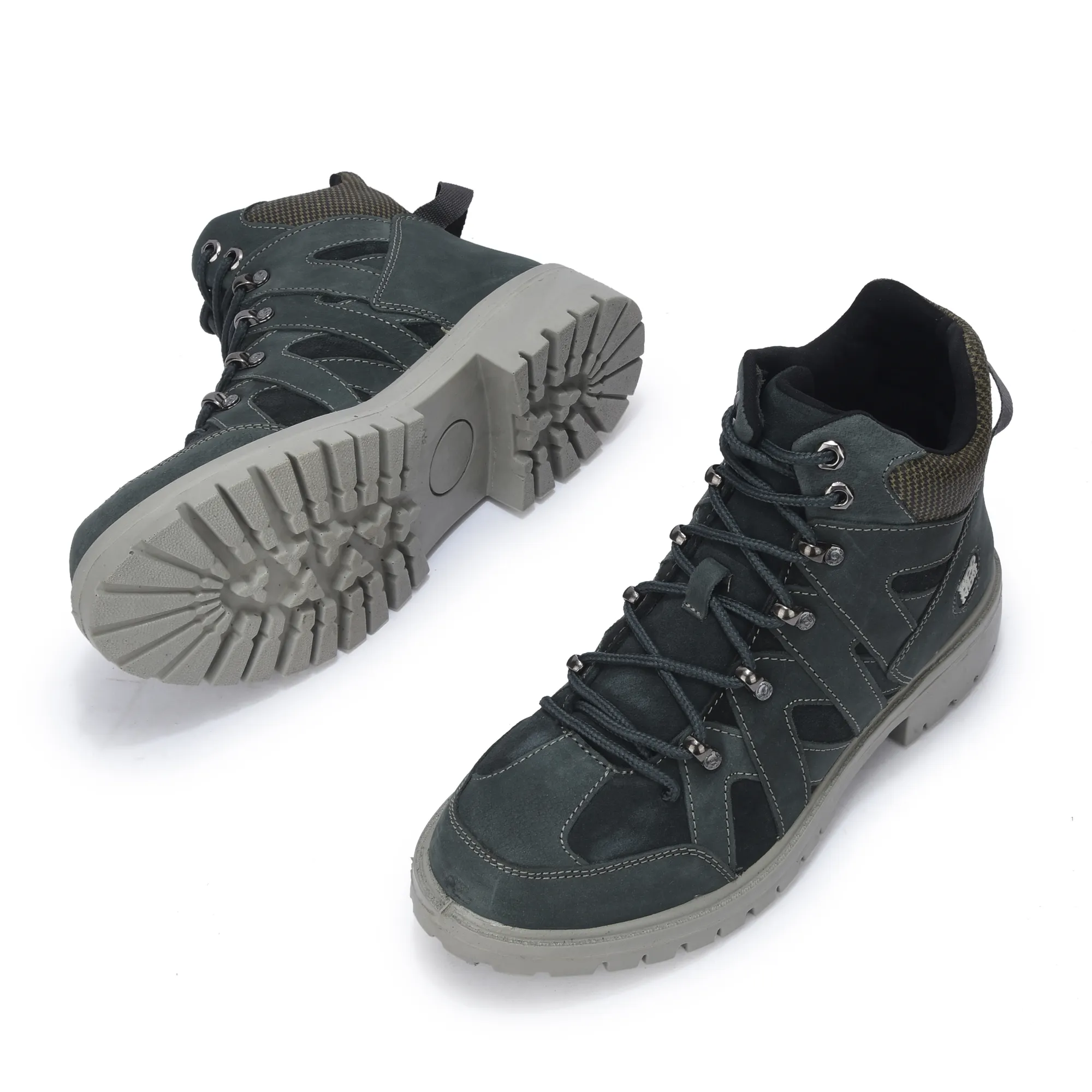 Woodland Men High-Top Dnavy Nubuk Boots - Thumbnail 5