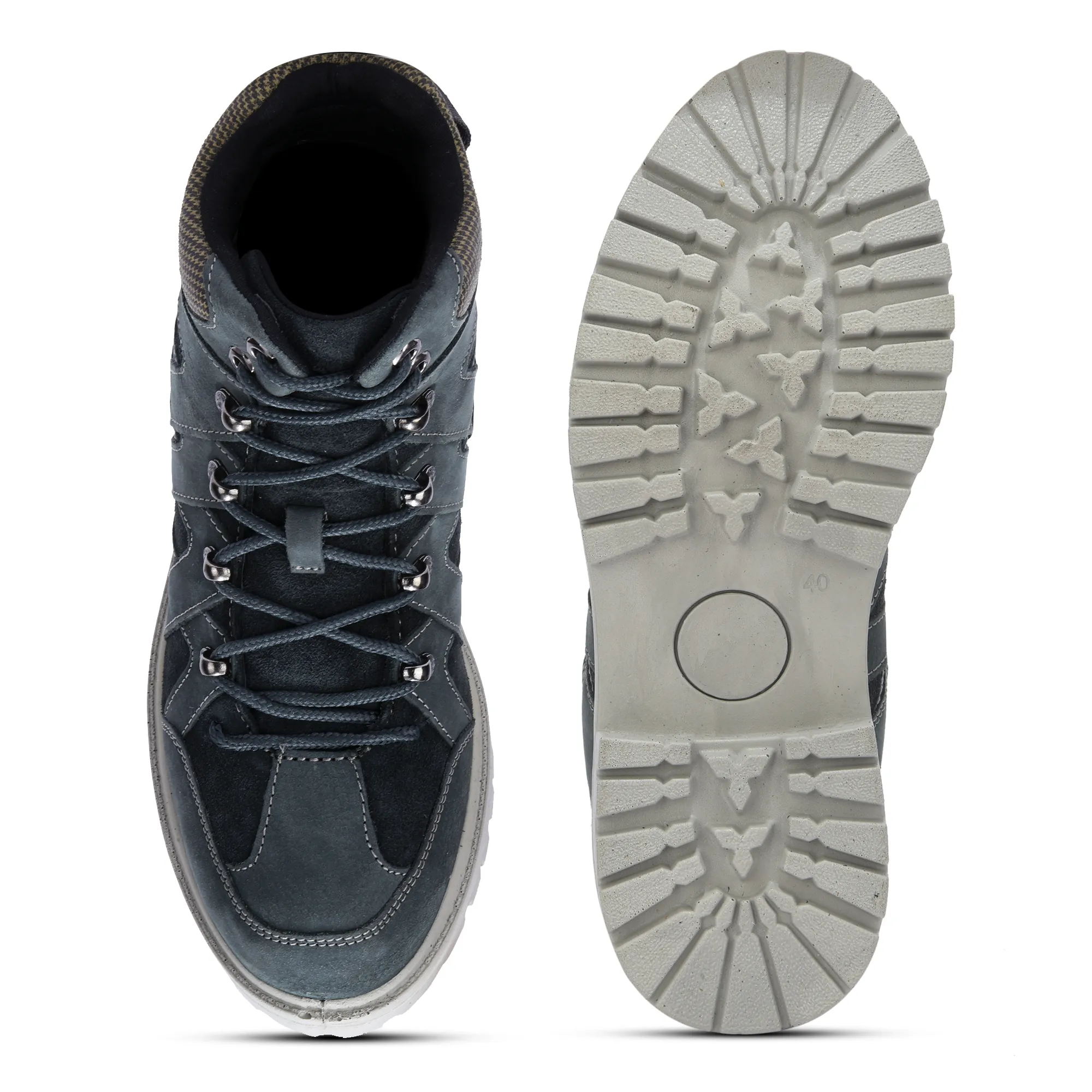 Woodland Men High-Top Dnavy Nubuk Boots - Thumbnail 8