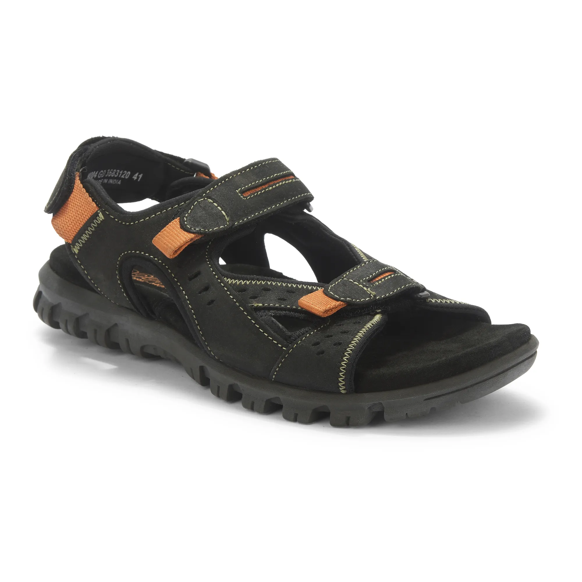 Men's Black Back-Strap Floater Sandals - Thumbnail 3