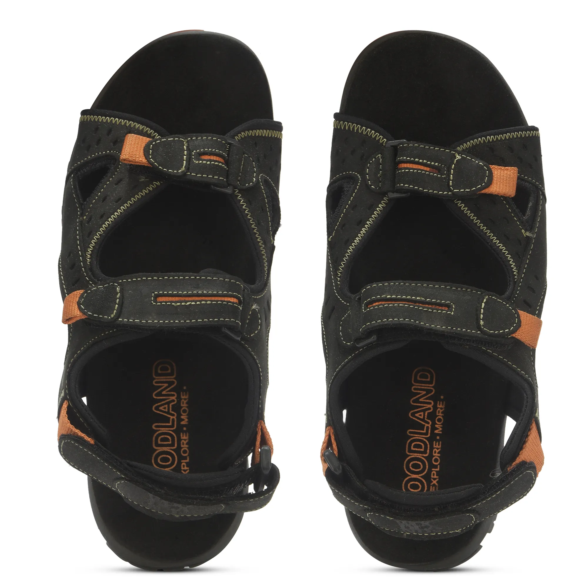 Men's Black Back-Strap Floater Sandals - Thumbnail 5