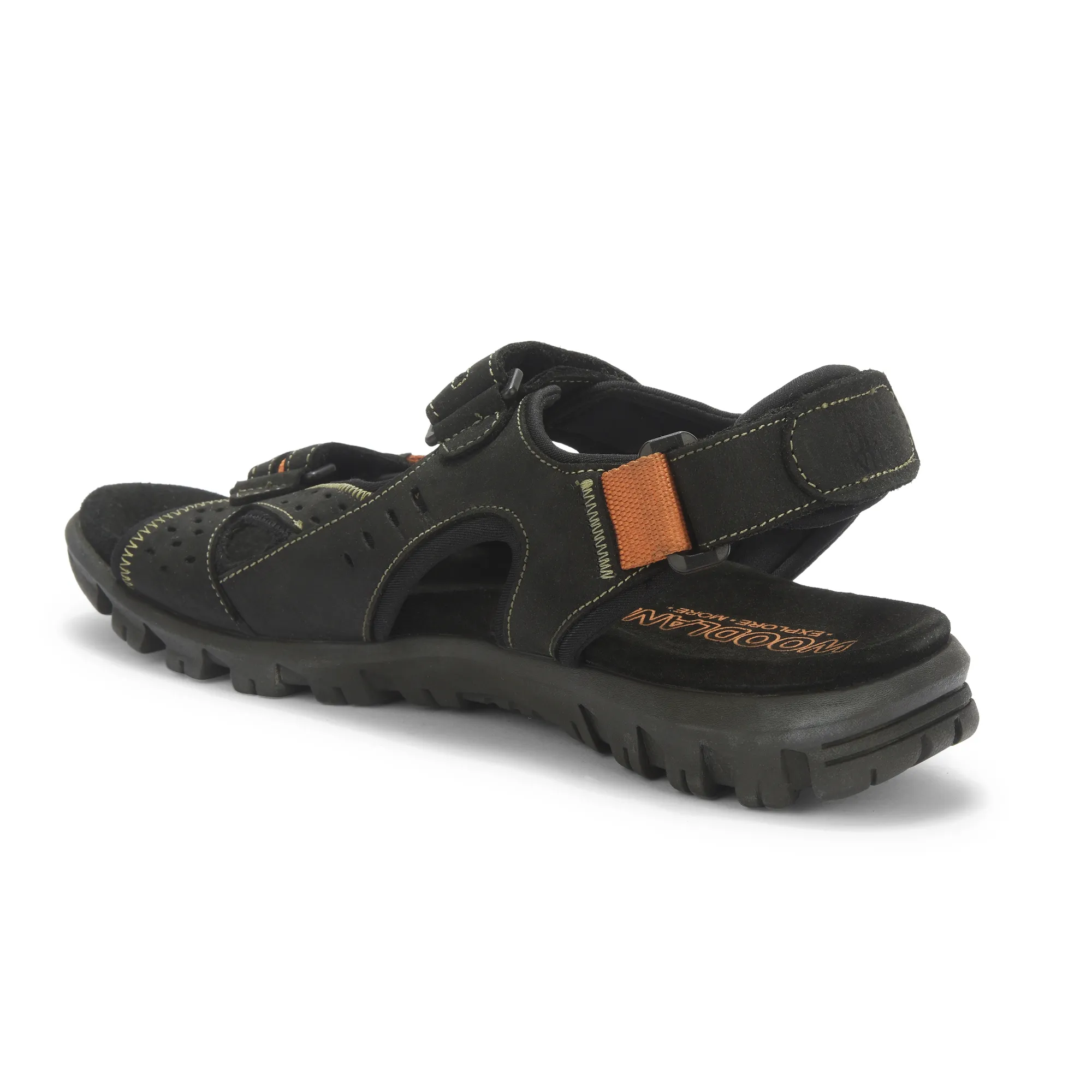 Men's Black Back-Strap Floater Sandals - Thumbnail 7