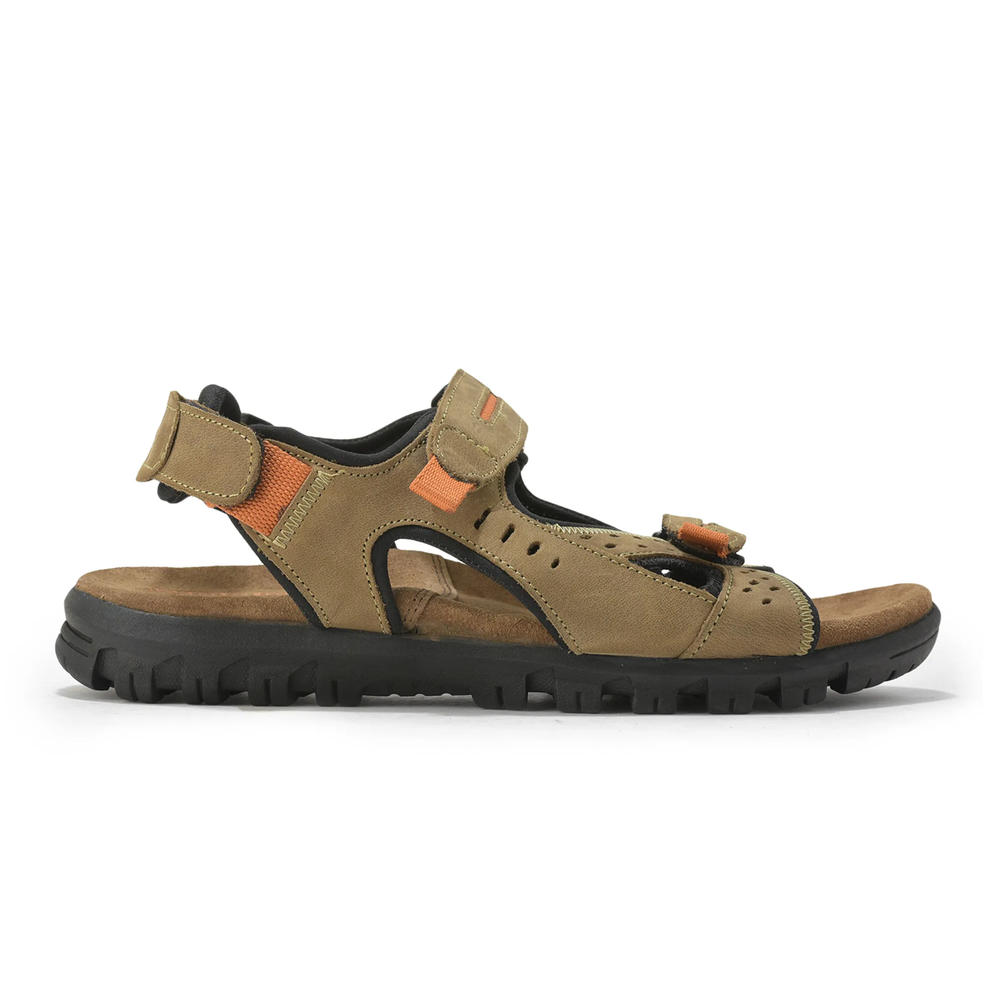 Men's Khaki Back-Strap Floater Sandals - Thumbnail 2