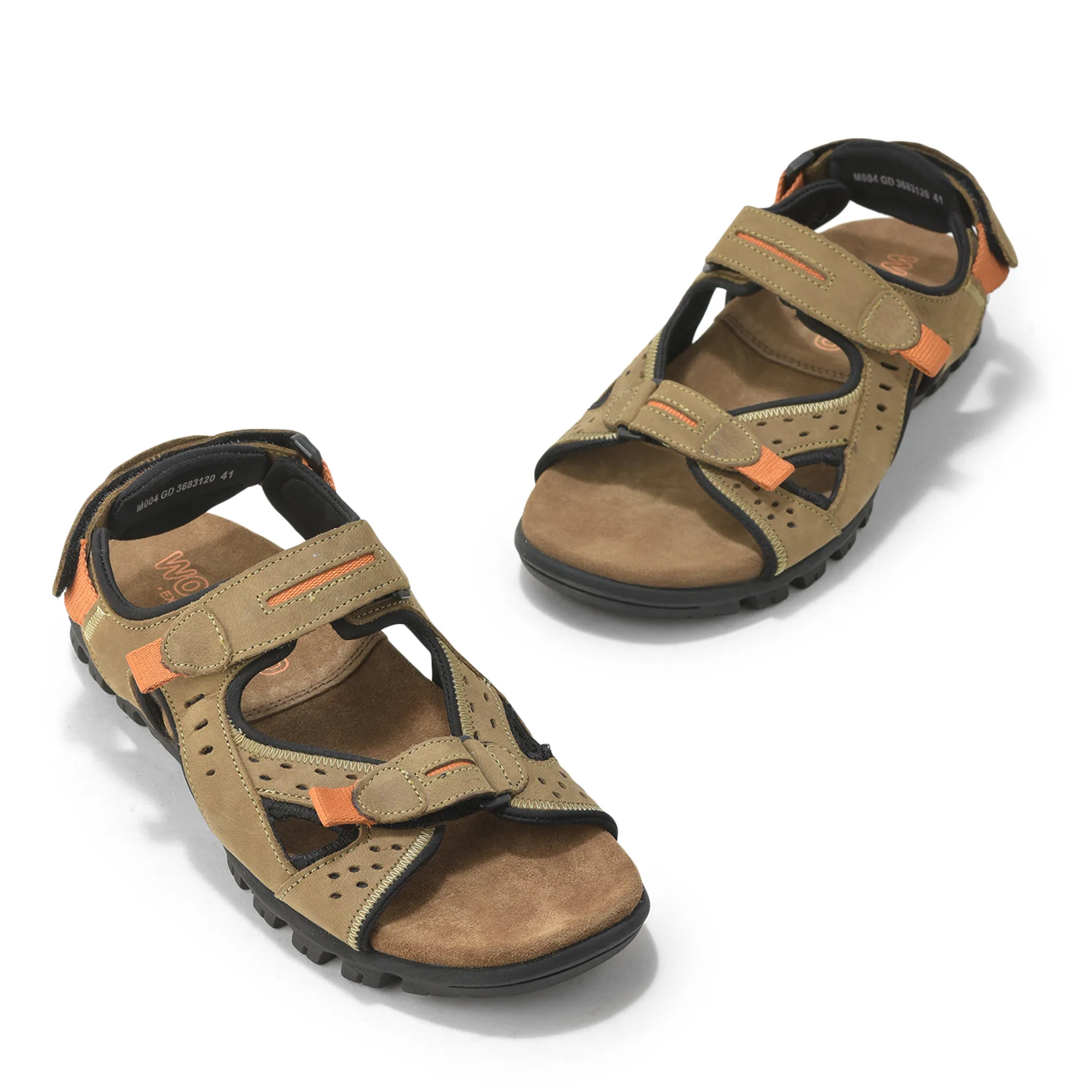 Men's Khaki Back-Strap Floater Sandals - Thumbnail 4