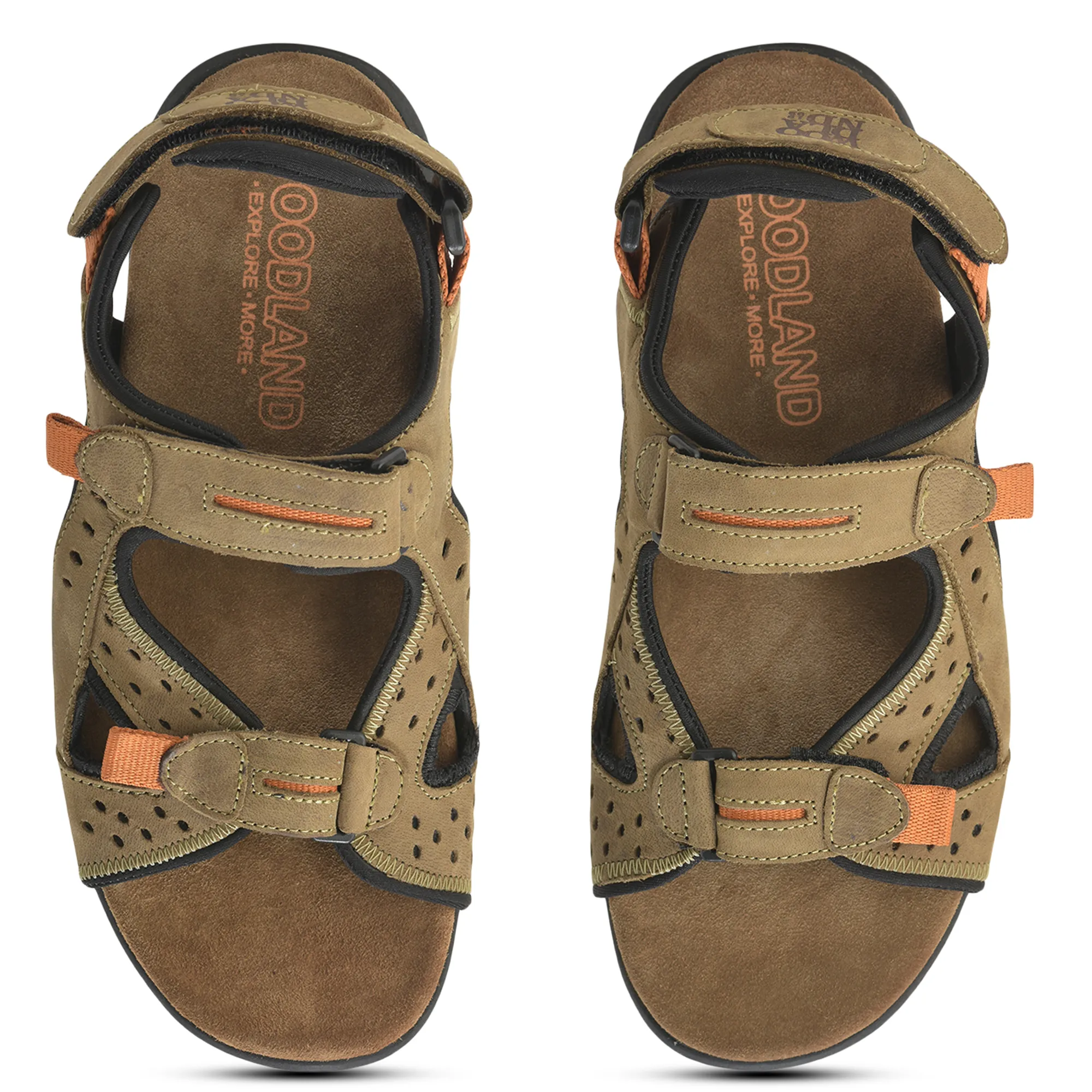 Men's Khaki Back-Strap Floater Sandals - Thumbnail 5
