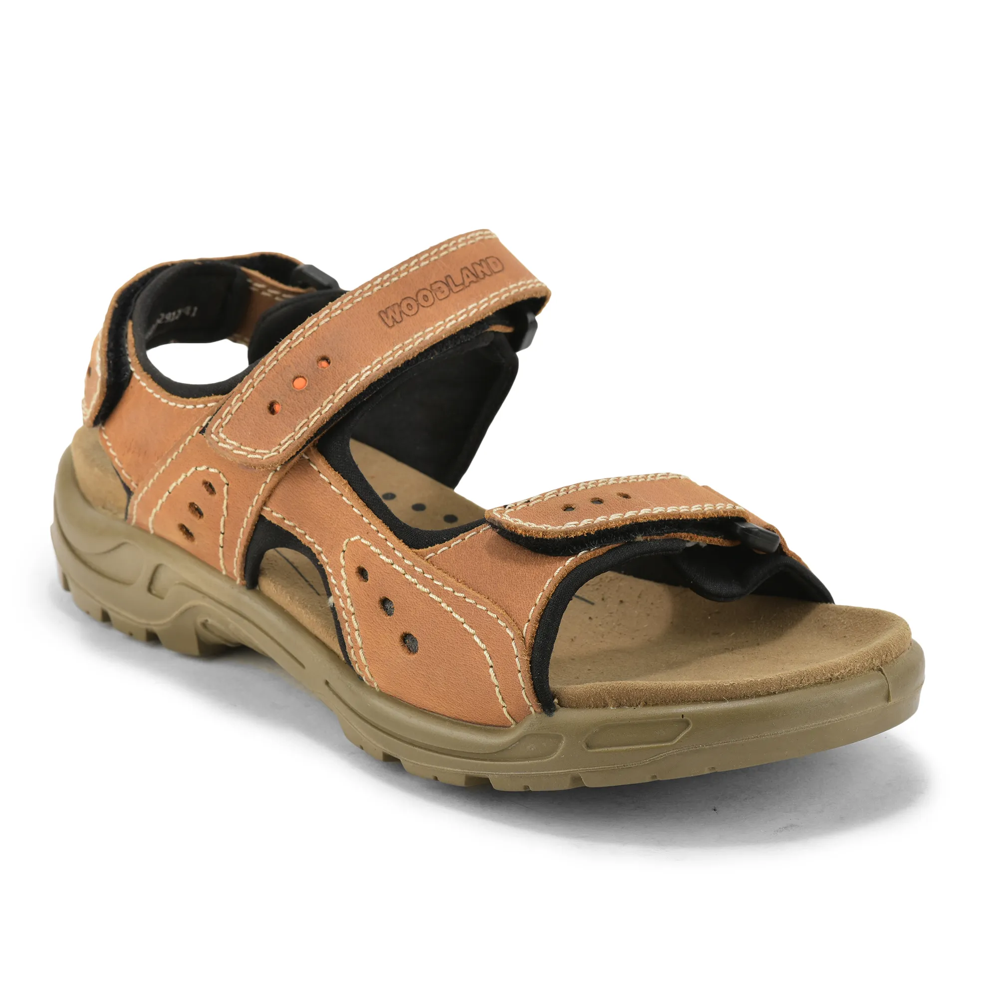 Nubuk Camel Sandals For Men - Thumbnail 3