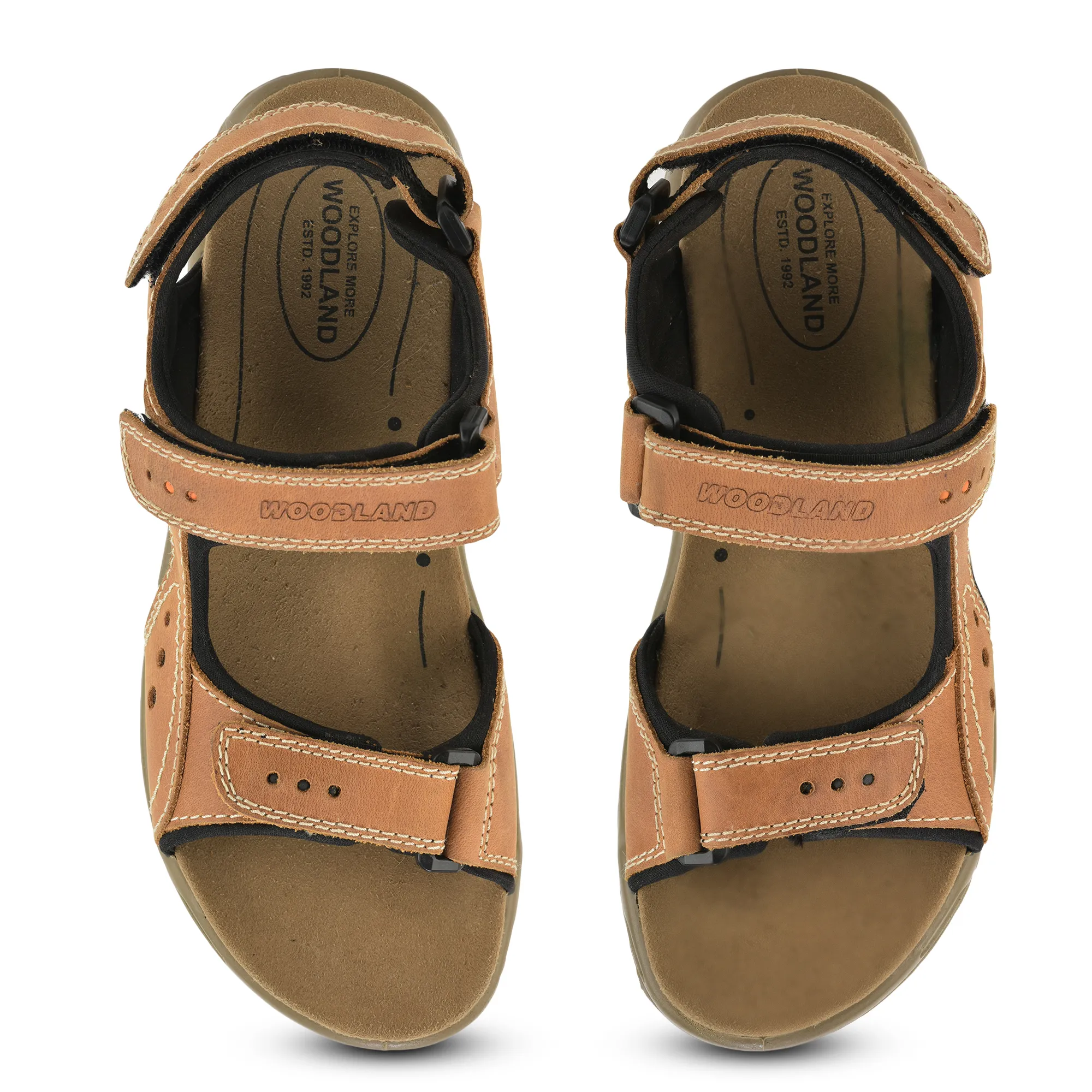 Nubuk Camel Sandals For Men - Thumbnail 5