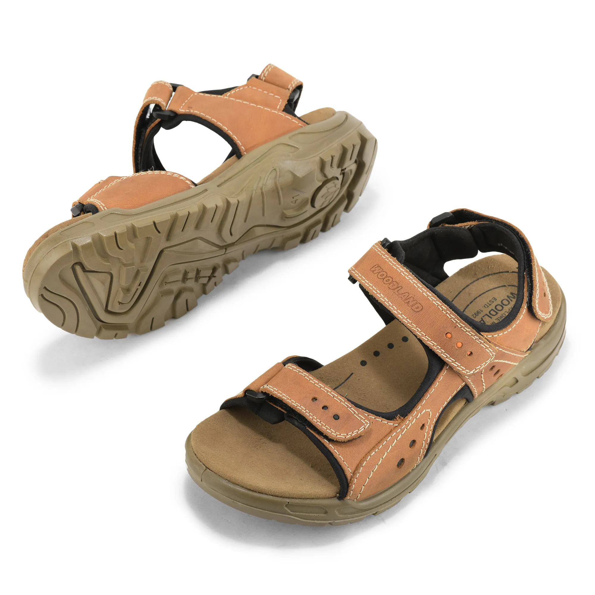 Nubuk Camel Sandals For Men - Thumbnail 6