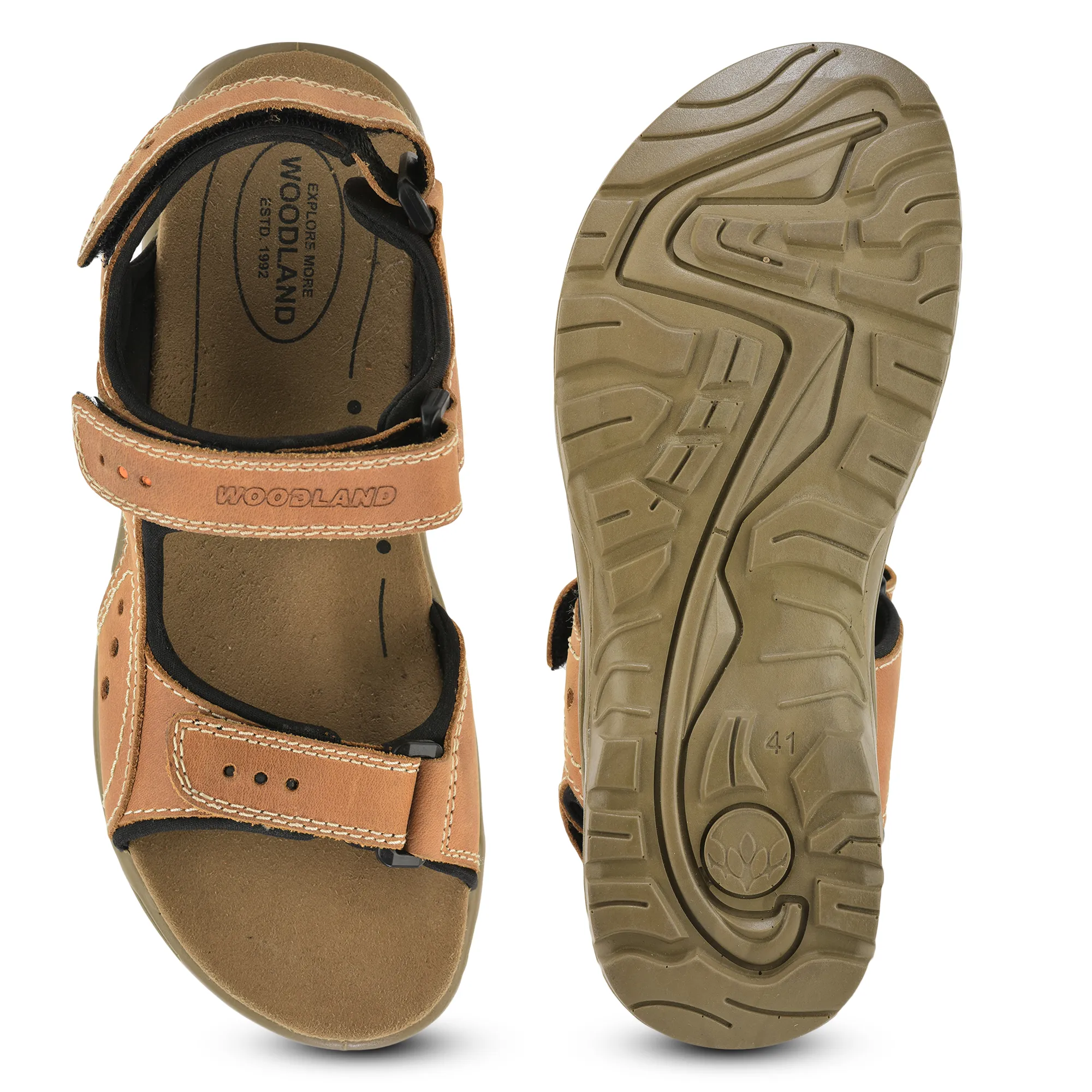 Nubuk Camel Sandals For Men - Thumbnail 9