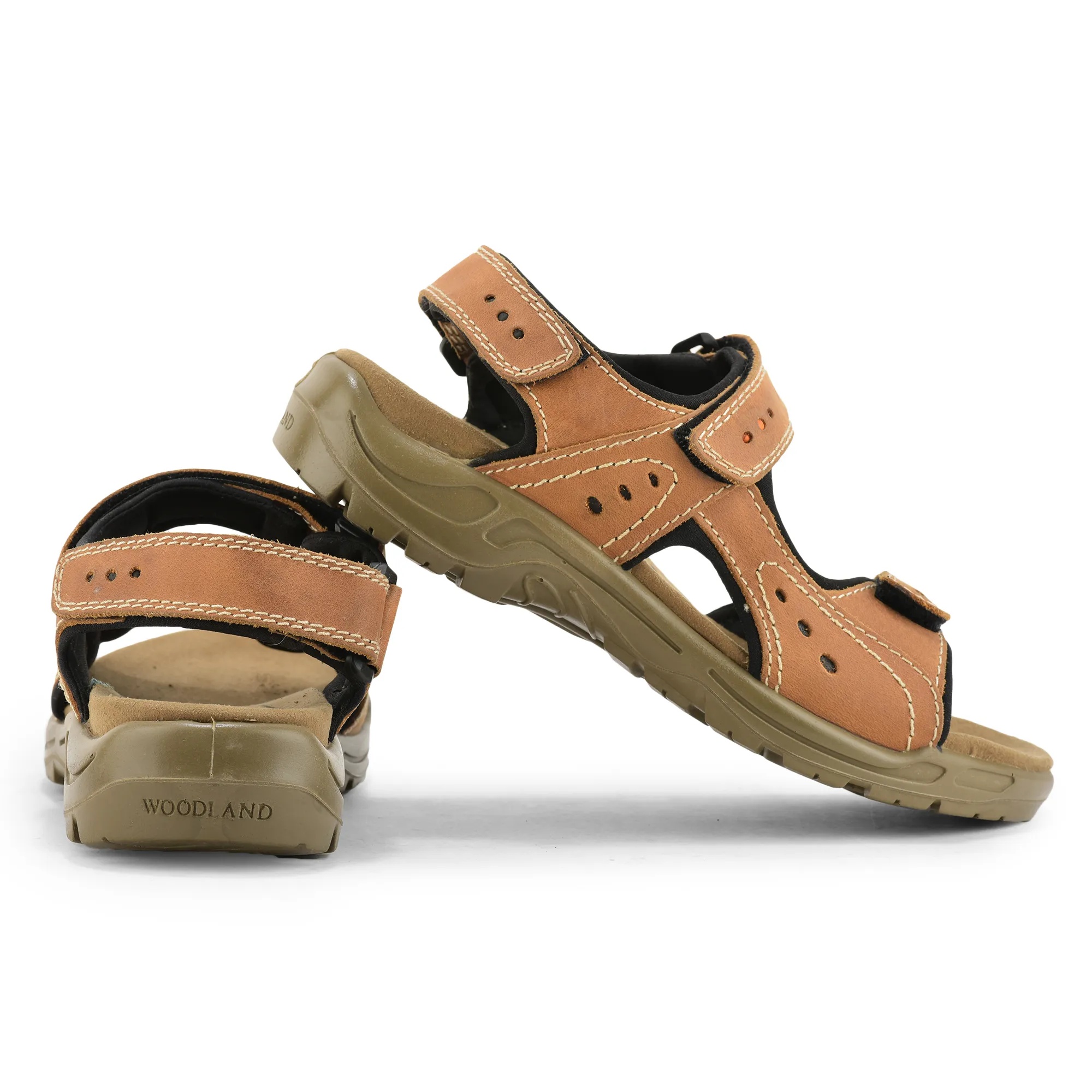 Nubuk Camel Sandals For Men - Thumbnail 10