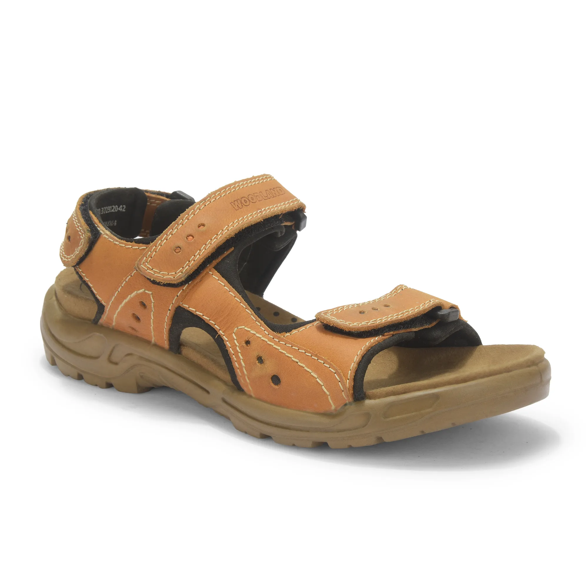 Nubuk Tan Sandals For Men - Thumbnail 3