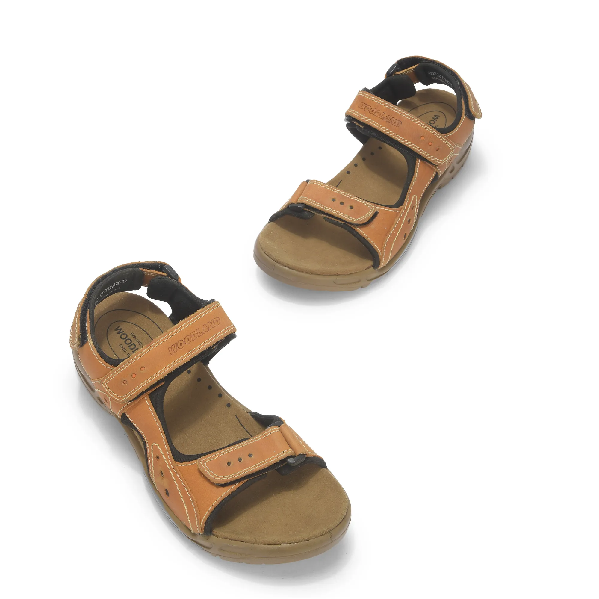 Nubuk Tan Sandals For Men - Thumbnail 4