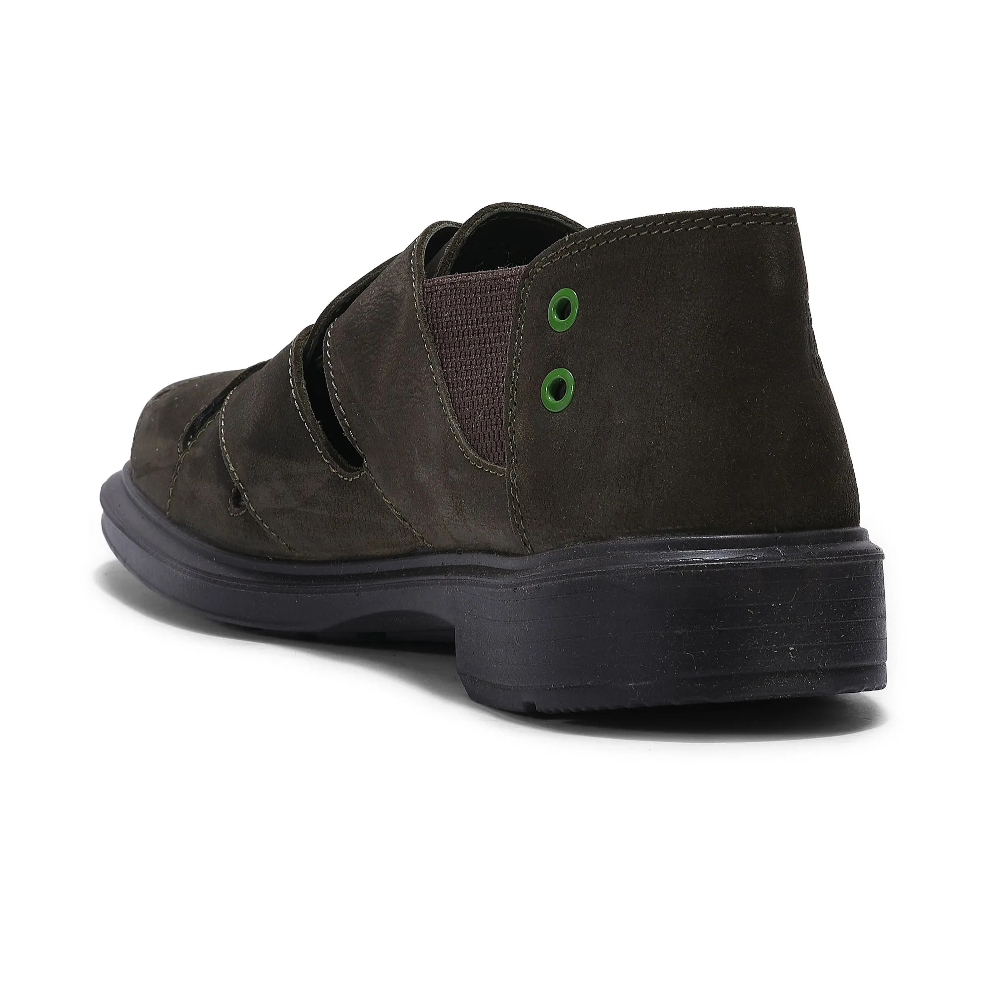 Olive green closed toe sandal for men - Thumbnail 5