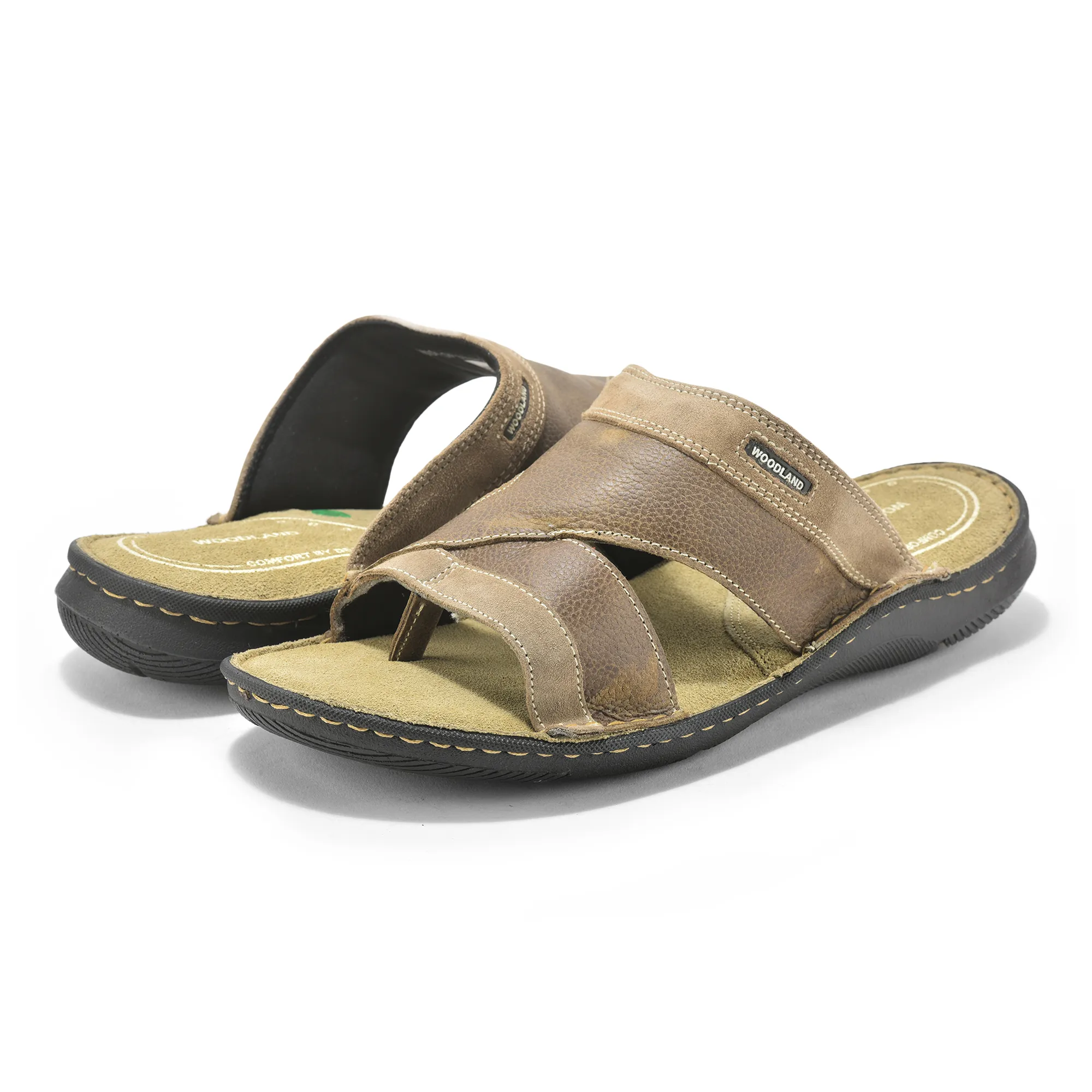 Khaki Nubuck Slipper For Men - Thumbnail 3