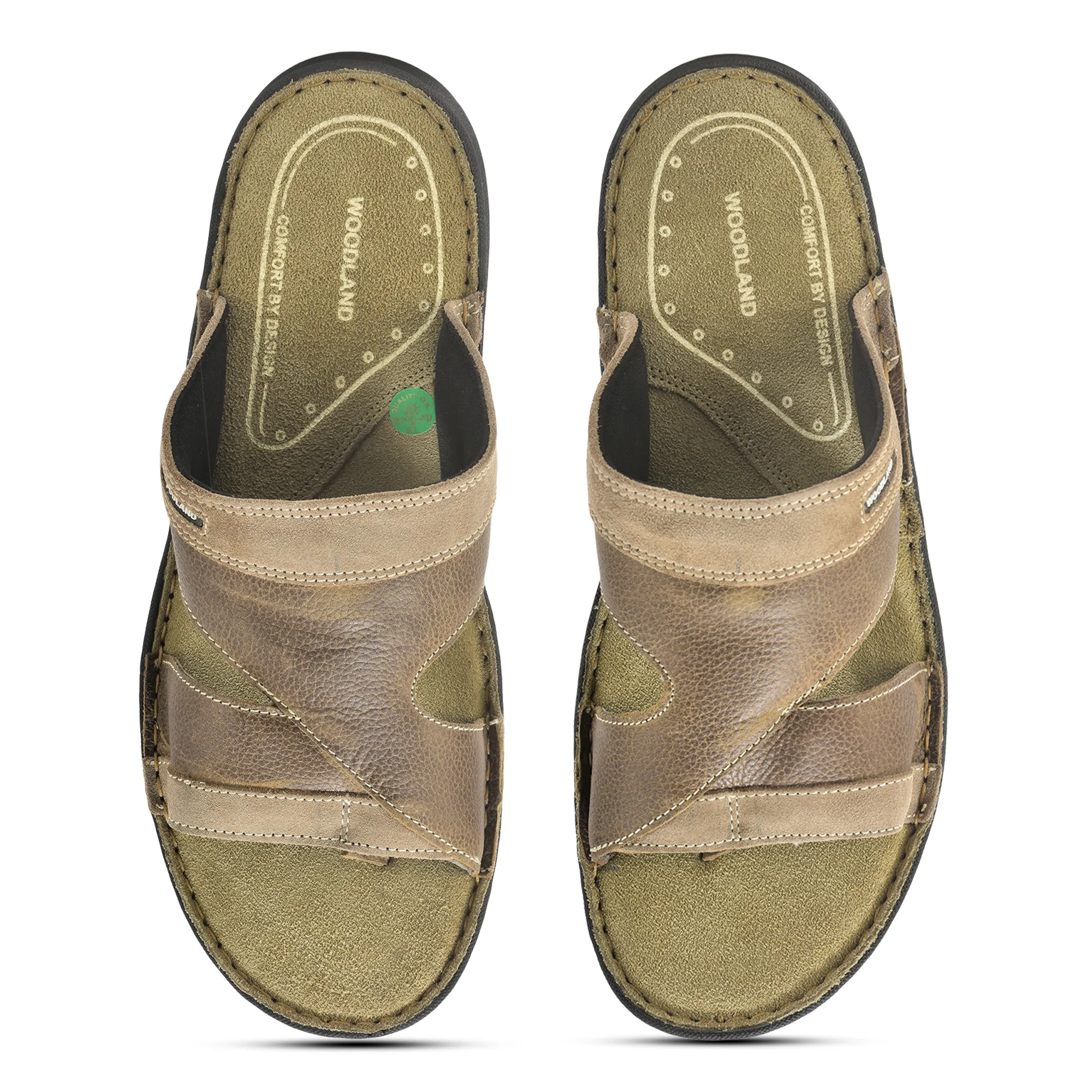Khaki Nubuck Slipper For Men - Thumbnail 4