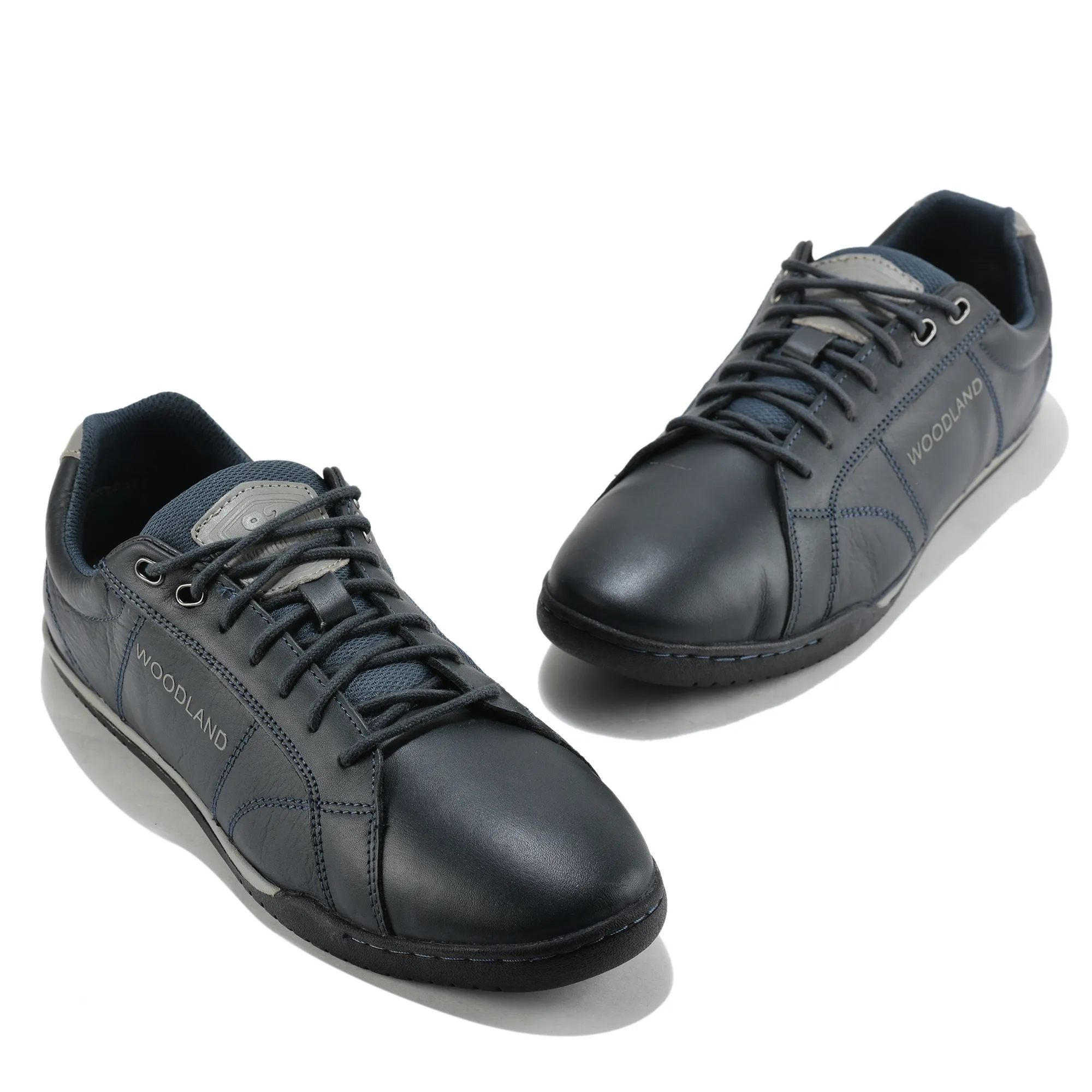 Men Navy Softy Nappa Leather Lace-Up Casual Shoes - Thumbnail 4