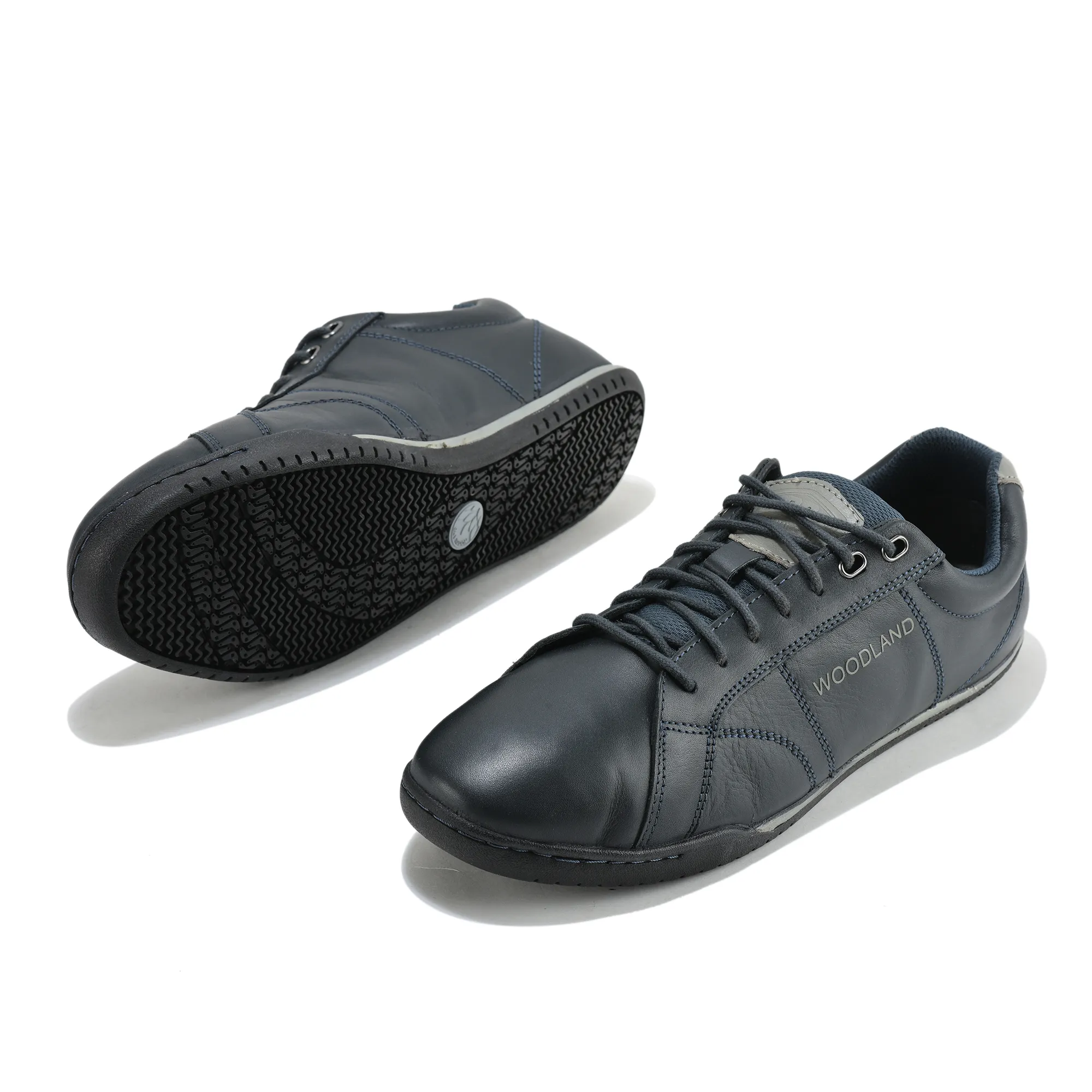 Men Navy Softy Nappa Leather Lace-Up Casual Shoes - Thumbnail 6