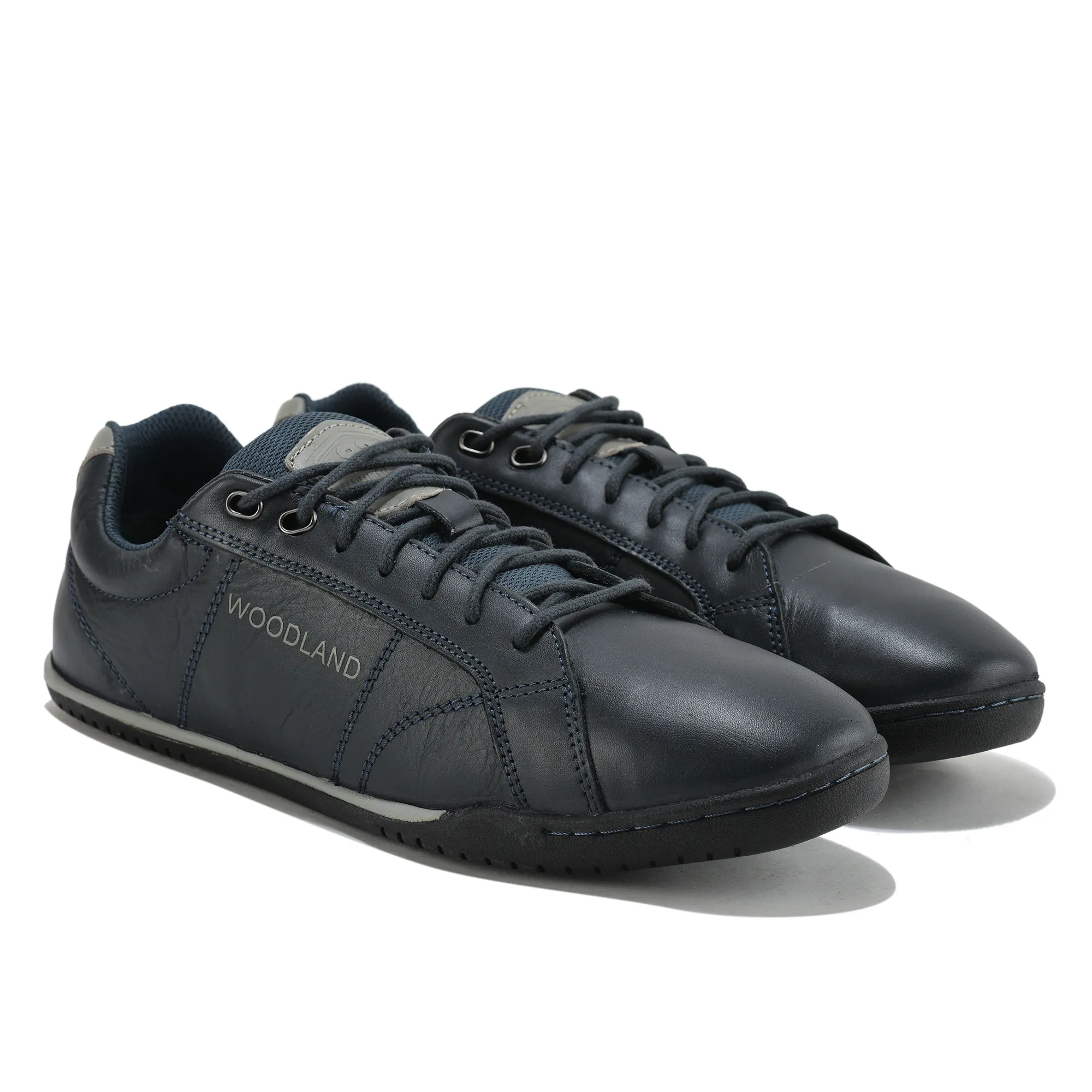 Men Navy Softy Nappa Leather Lace-Up Casual Shoes - Thumbnail 8