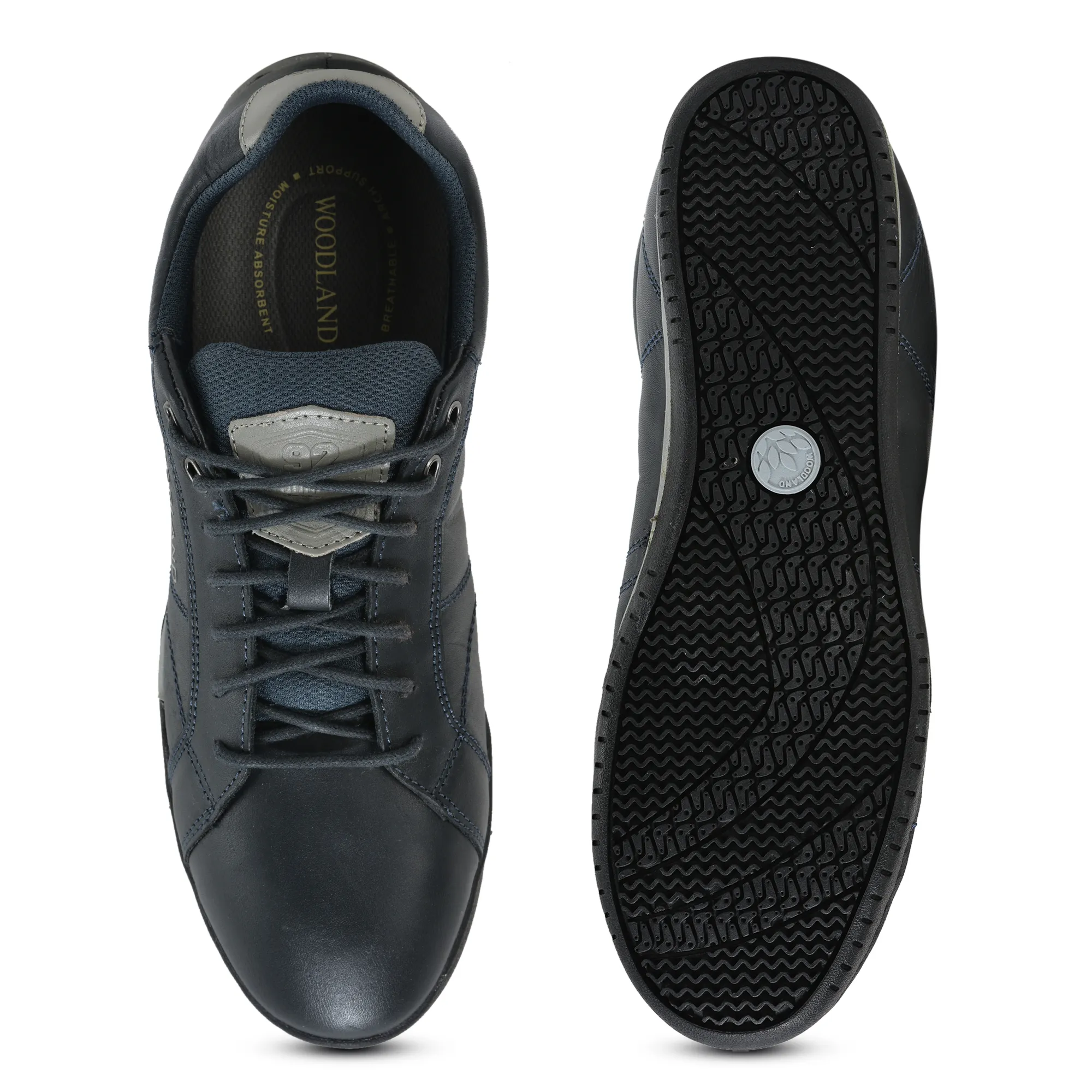 Men Navy Softy Nappa Leather Lace-Up Casual Shoes - Thumbnail 9