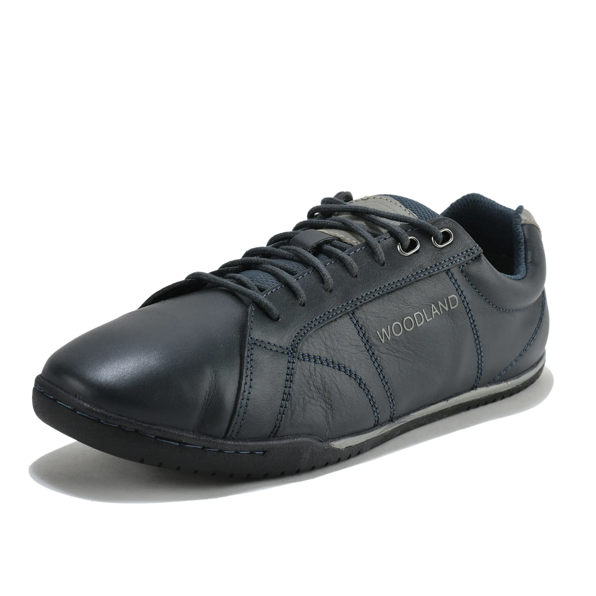 Men Navy Softy Nappa Leather Lace-Up Casual Shoes - Thumbnail 11