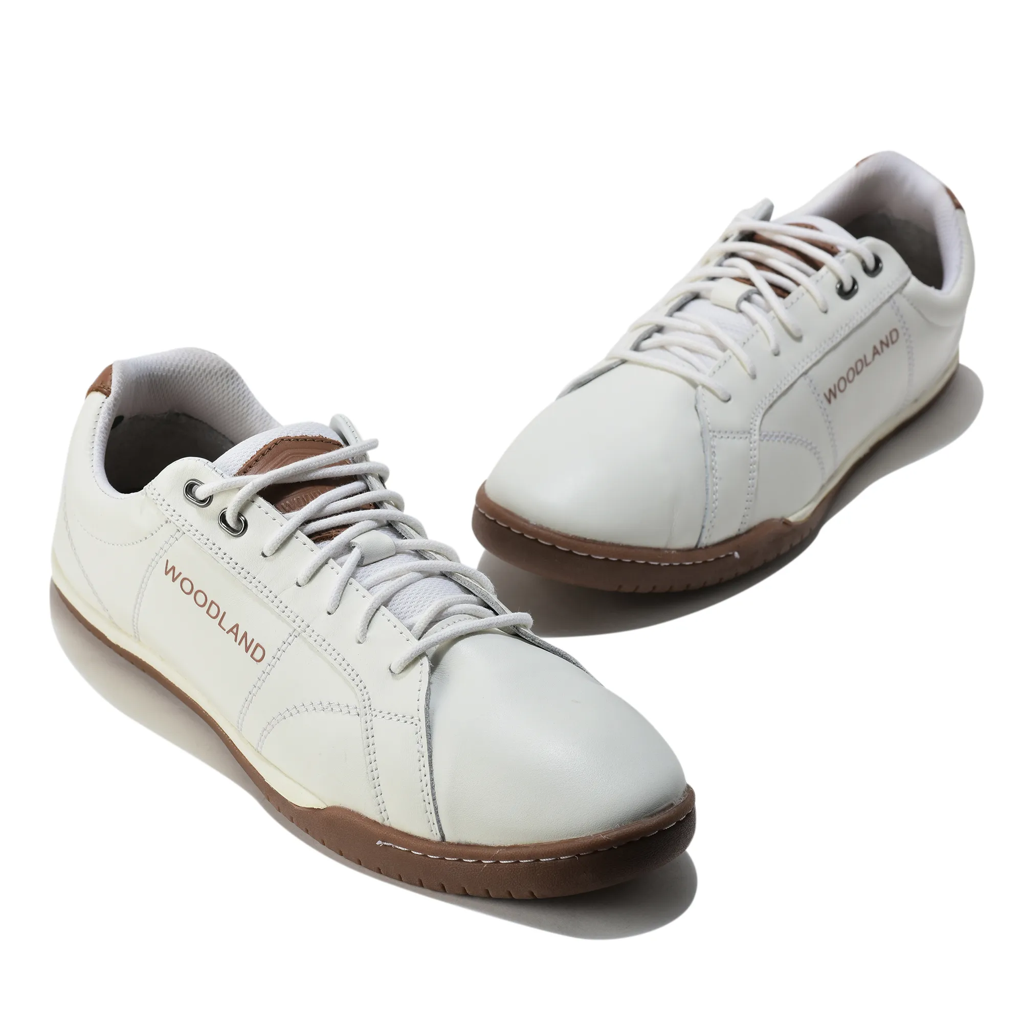Men White Softy Nappa Leather Lace-Up Casual Shoes - Thumbnail 4