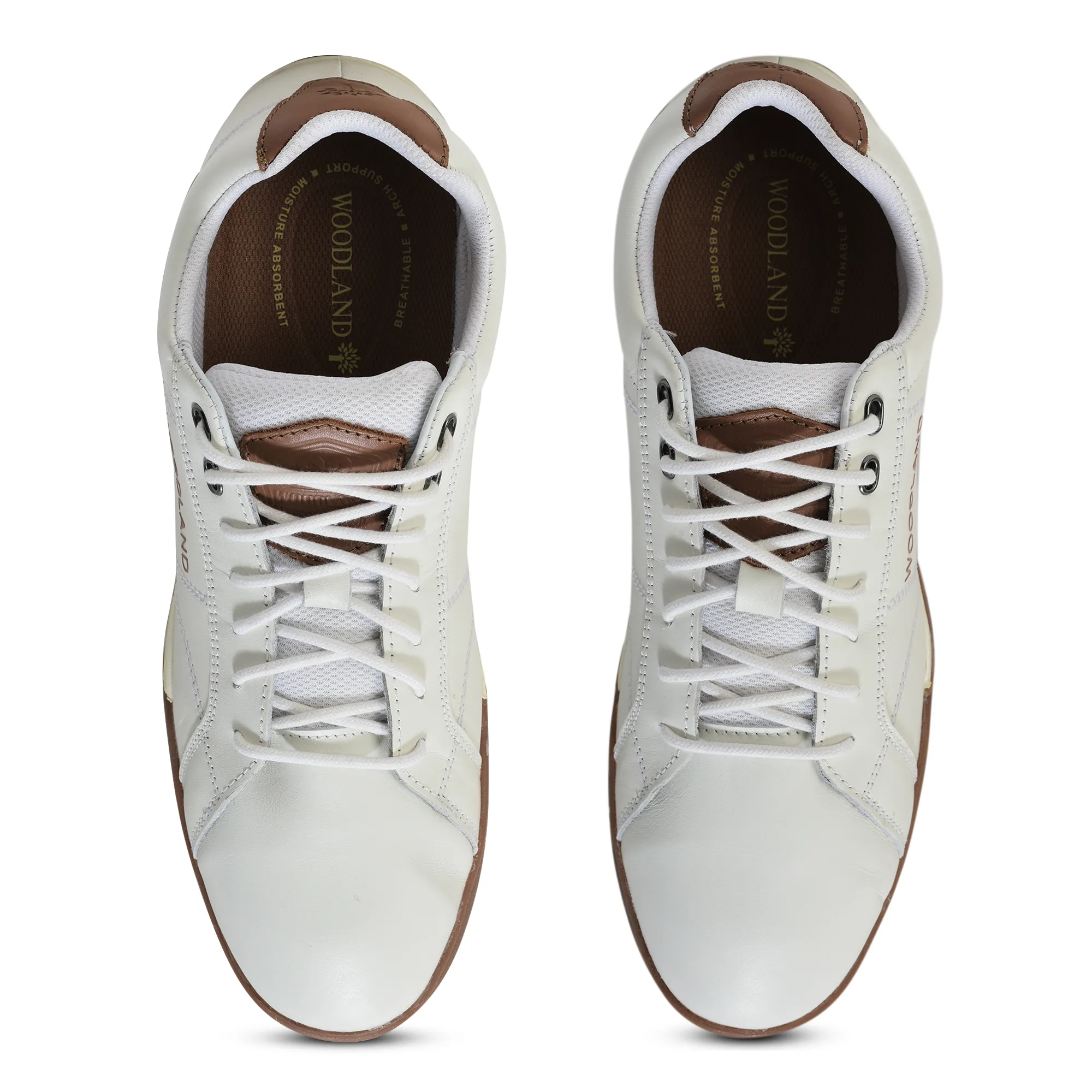 Men White Softy Nappa Leather Lace-Up Casual Shoes - Thumbnail 5