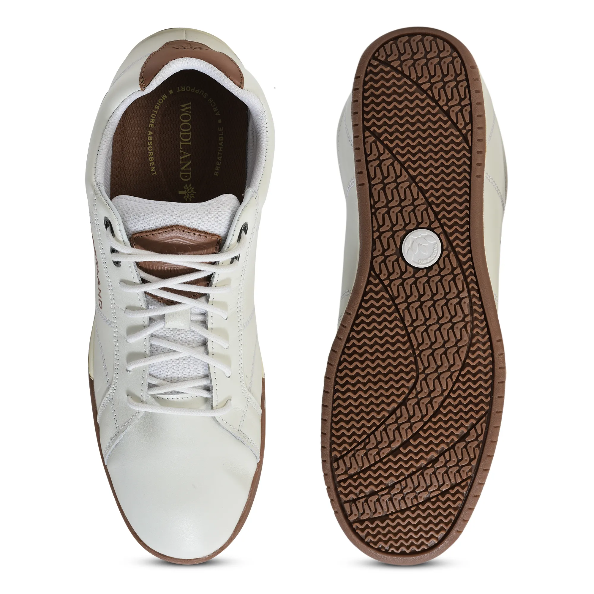 Men White Softy Nappa Leather Lace-Up Casual Shoes - Thumbnail 9