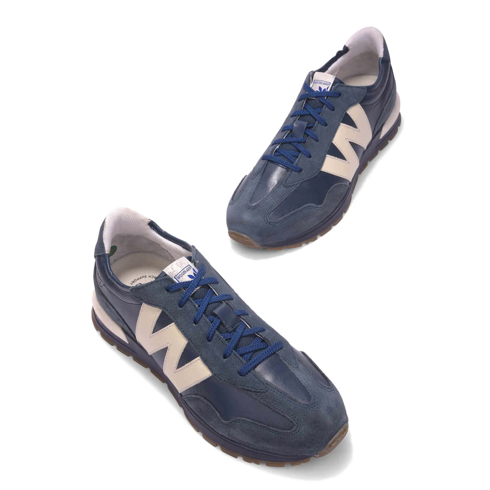 Woodland Men’s Navy Leather Casual Lace Up Shoes - Thumbnail 4
