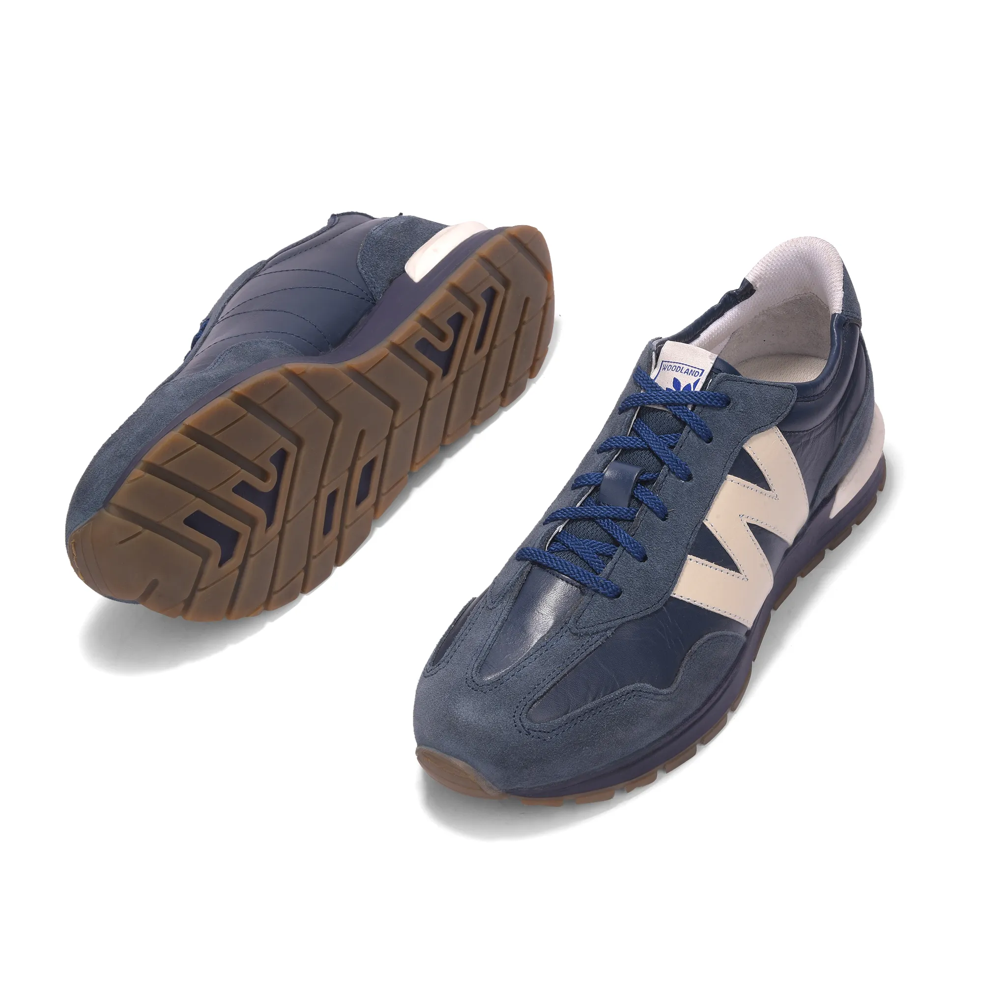 Woodland Men’s Navy Leather Casual Lace Up Shoes - Thumbnail 6