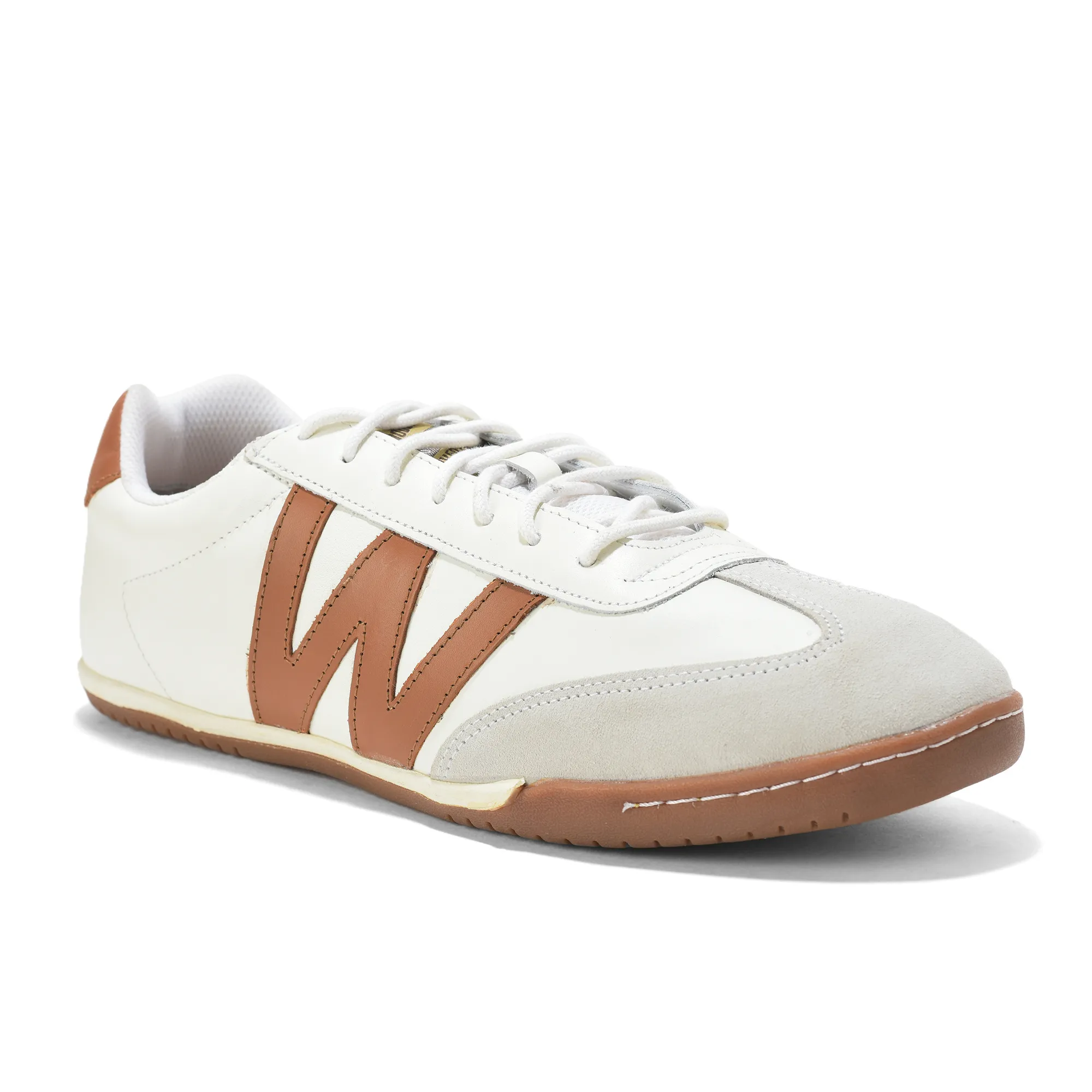 Woodland Men White Softy Nappa Leather Casual Lace-Up Shoes - Thumbnail 4