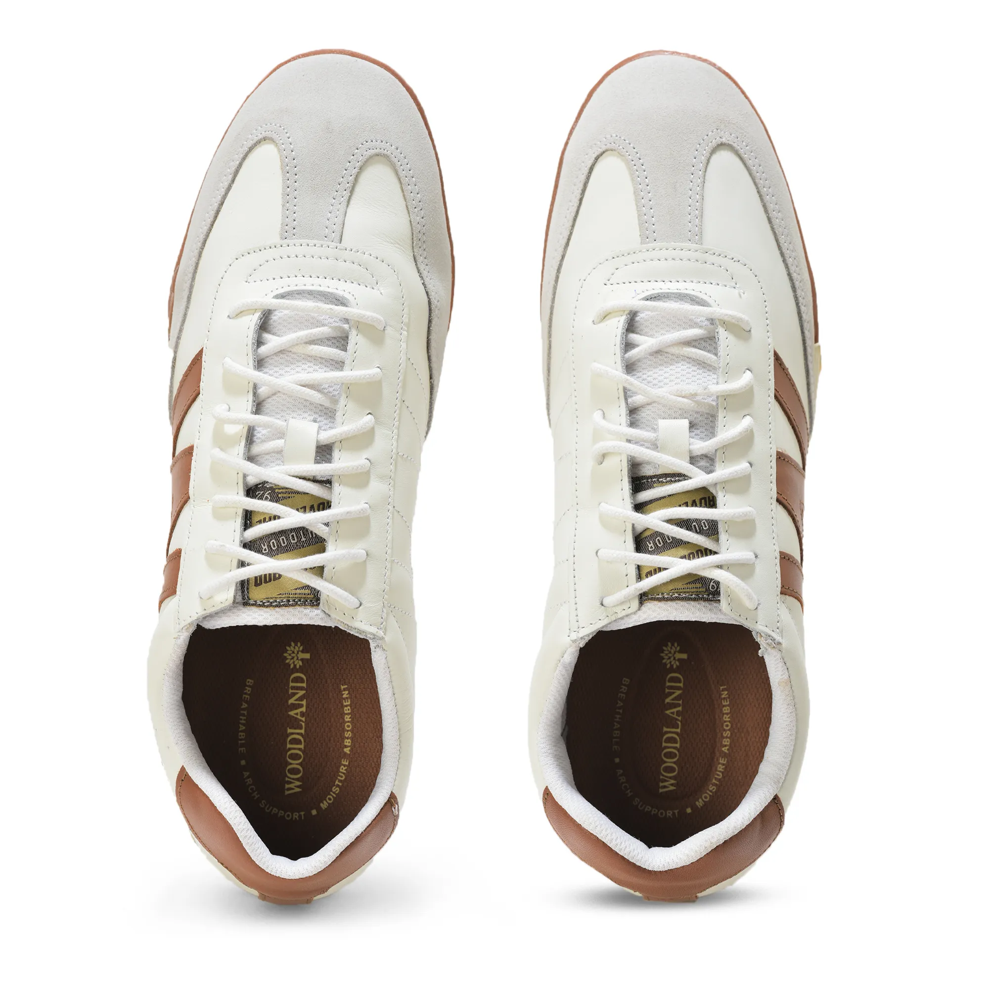 Woodland Men White Softy Nappa Leather Casual Lace-Up Shoes - Thumbnail 7