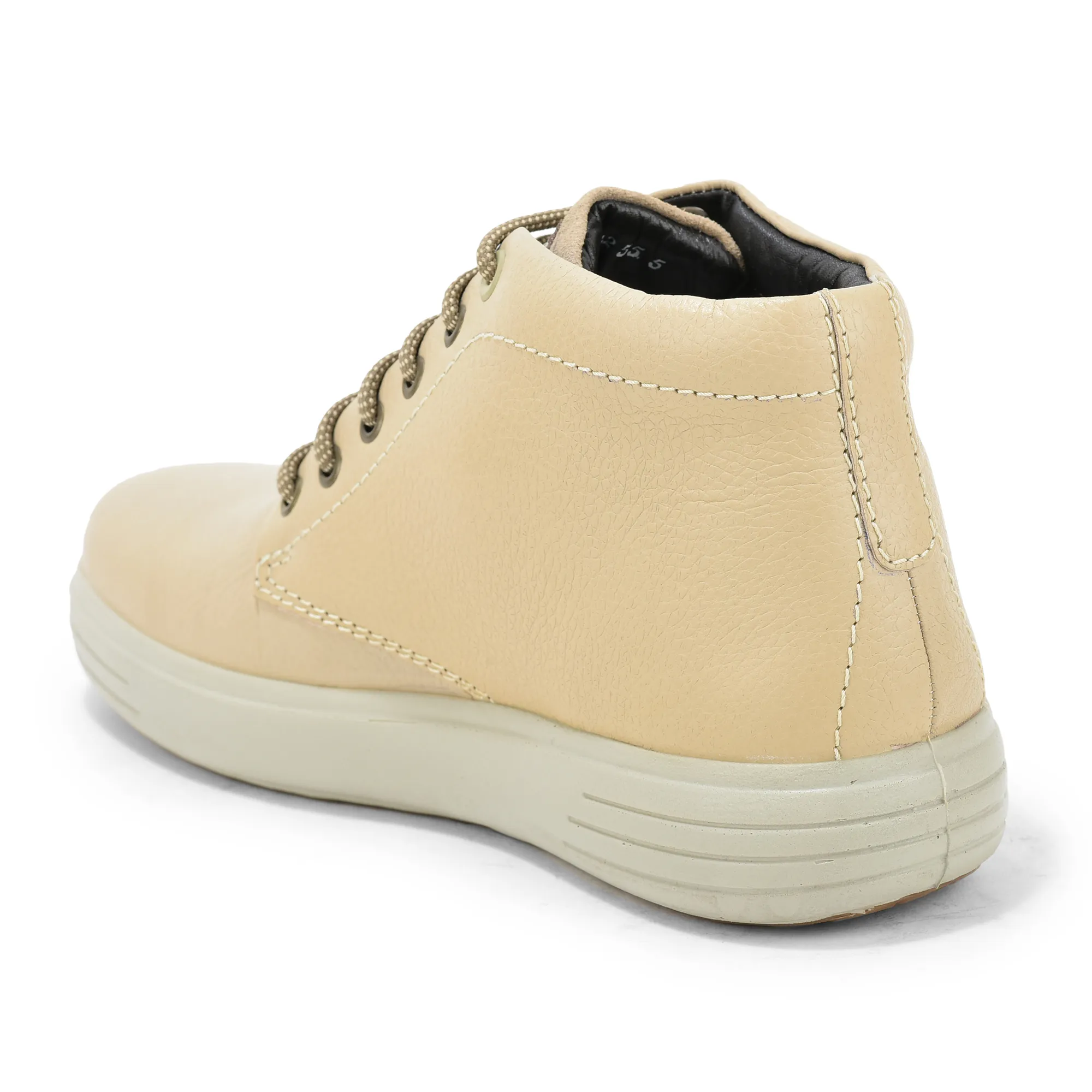 Woodland Beige Men’s Leather Boots - Thumbnail 6