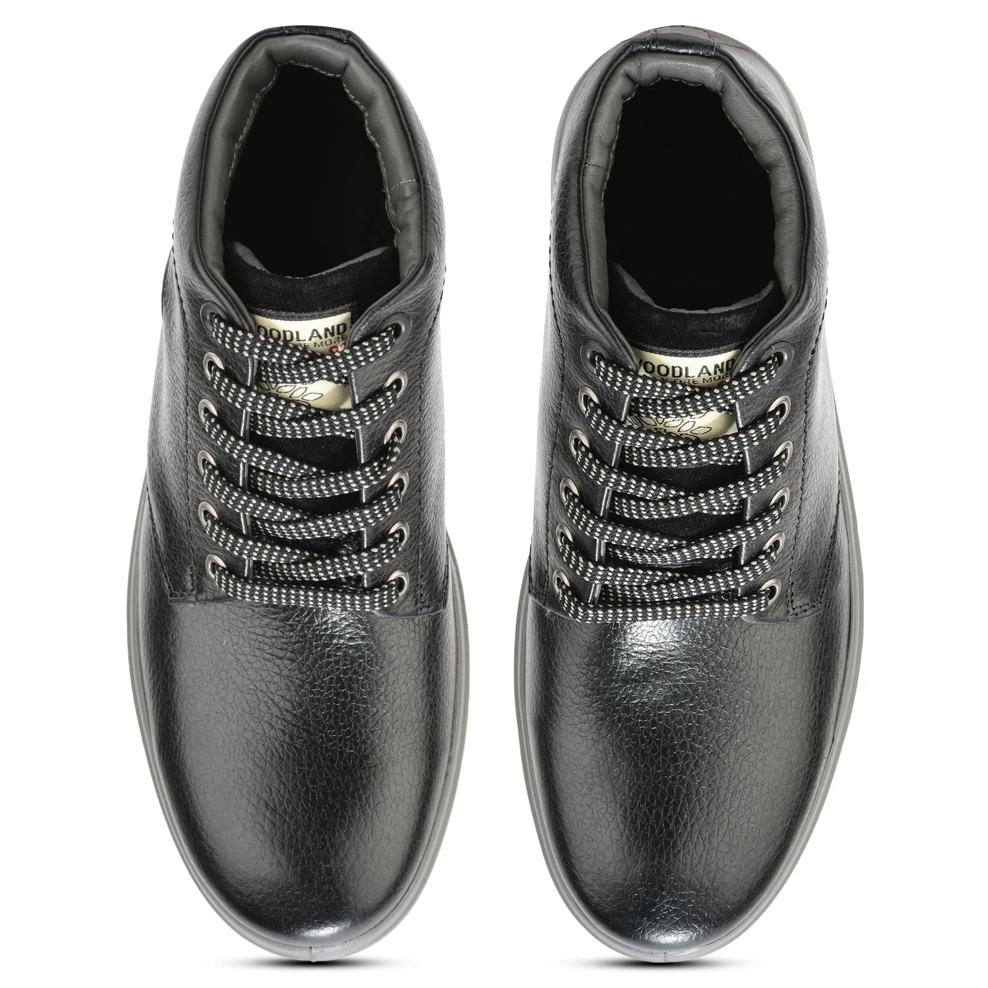 Woodland Black Men’s Leather Boots - Thumbnail 4