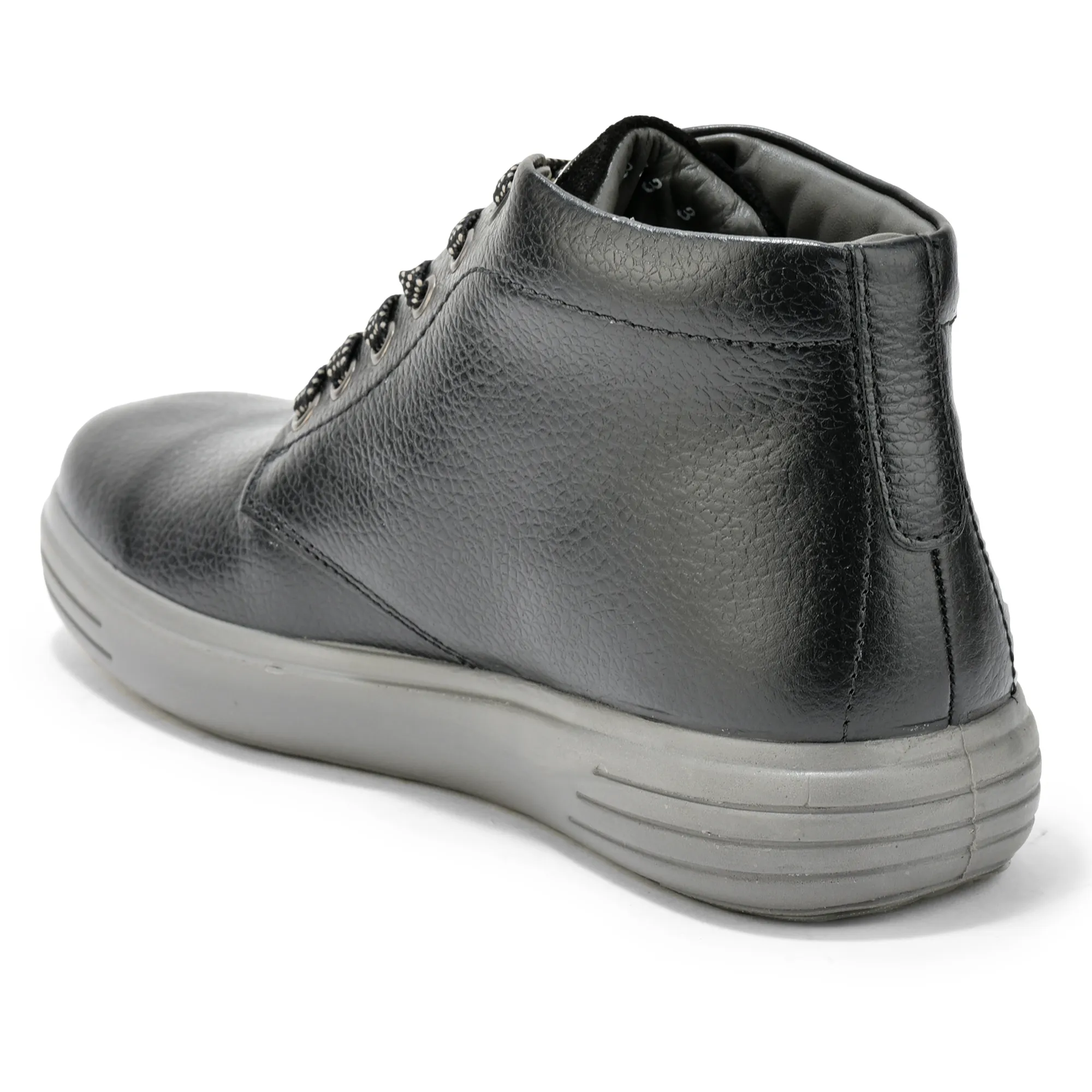 Woodland Black Men’s Leather Boots - Thumbnail 6