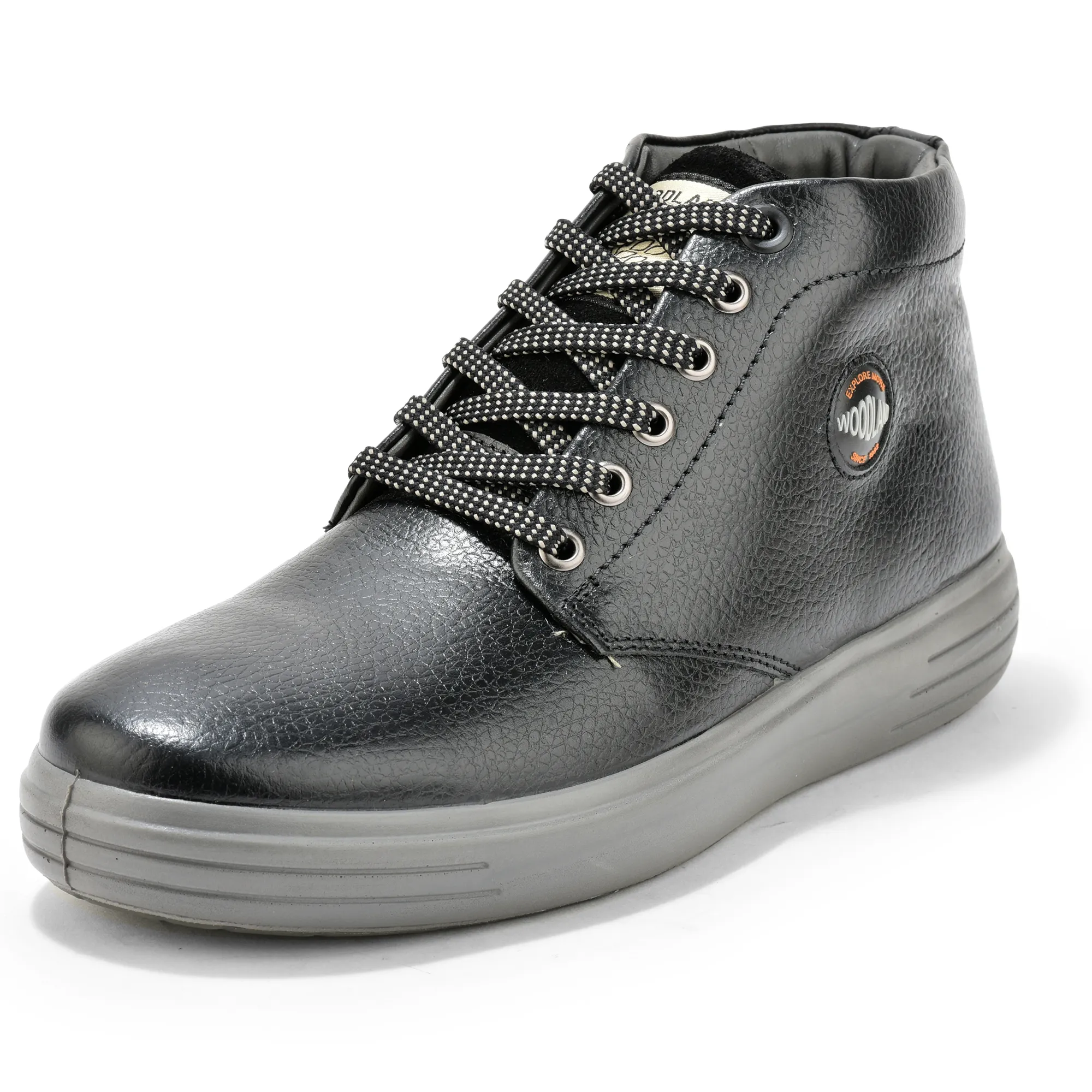 Woodland Black Men’s Leather Boots - Thumbnail 11